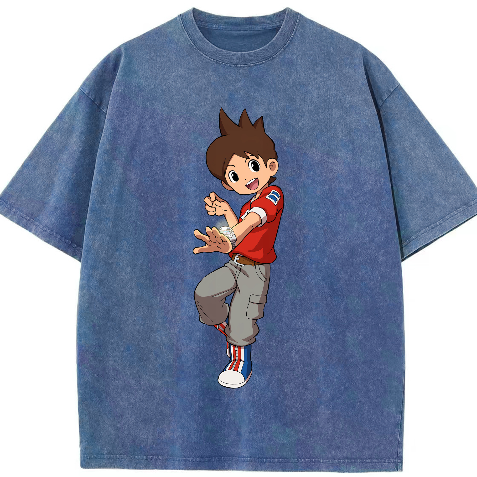 （画像用） 妖怪ウォッチ Yo-kai Watch 綿100% ヴィンテージ風 半袖Tシャツ（フロントプリント）