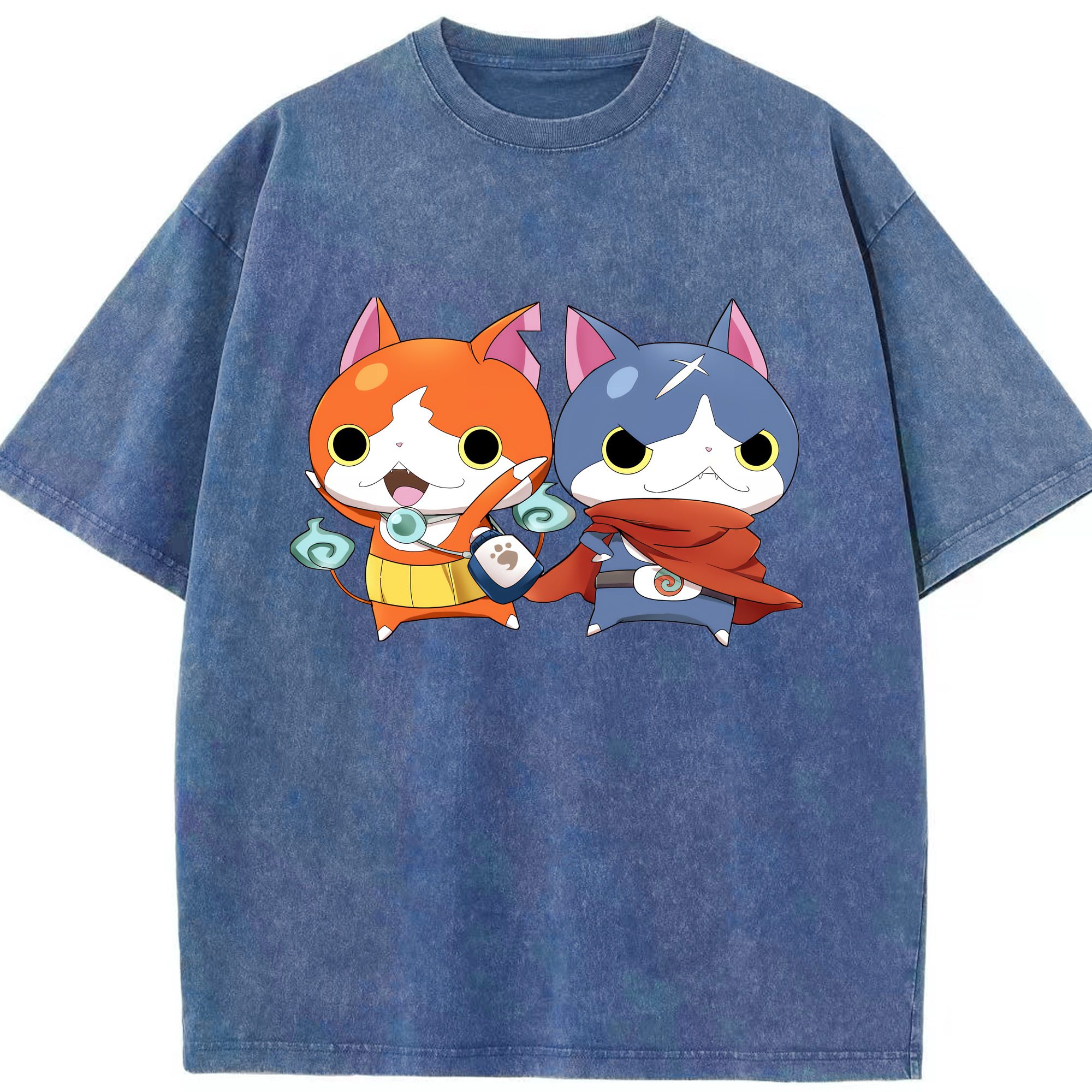 （画像用） 妖怪ウォッチ Yo-kai Watch 綿100% ヴィンテージ風 半袖Tシャツ（フロントプリント）