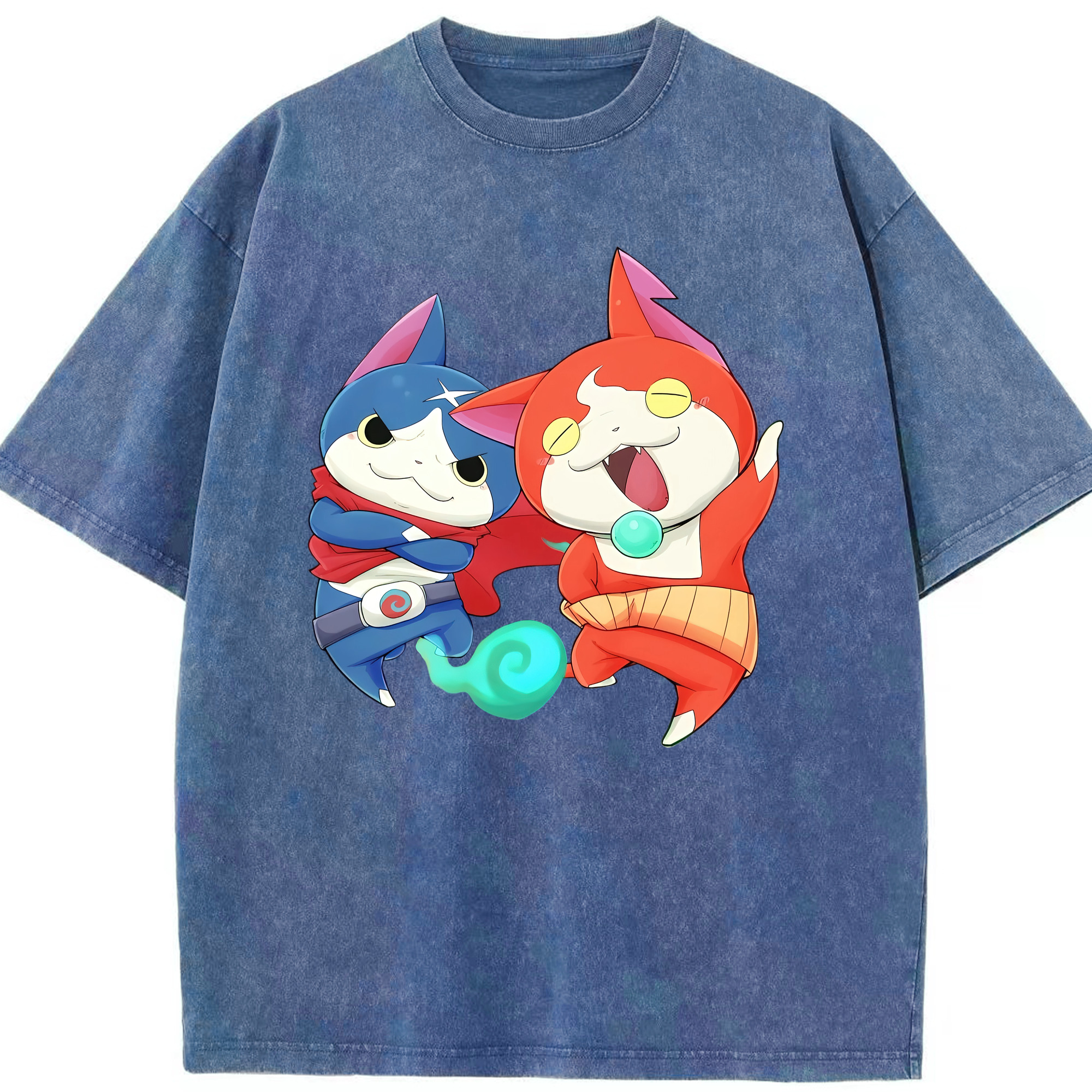 （画像用） 妖怪ウォッチ Yo-kai Watch 綿100% ヴィンテージ風 半袖Tシャツ（フロントプリント）