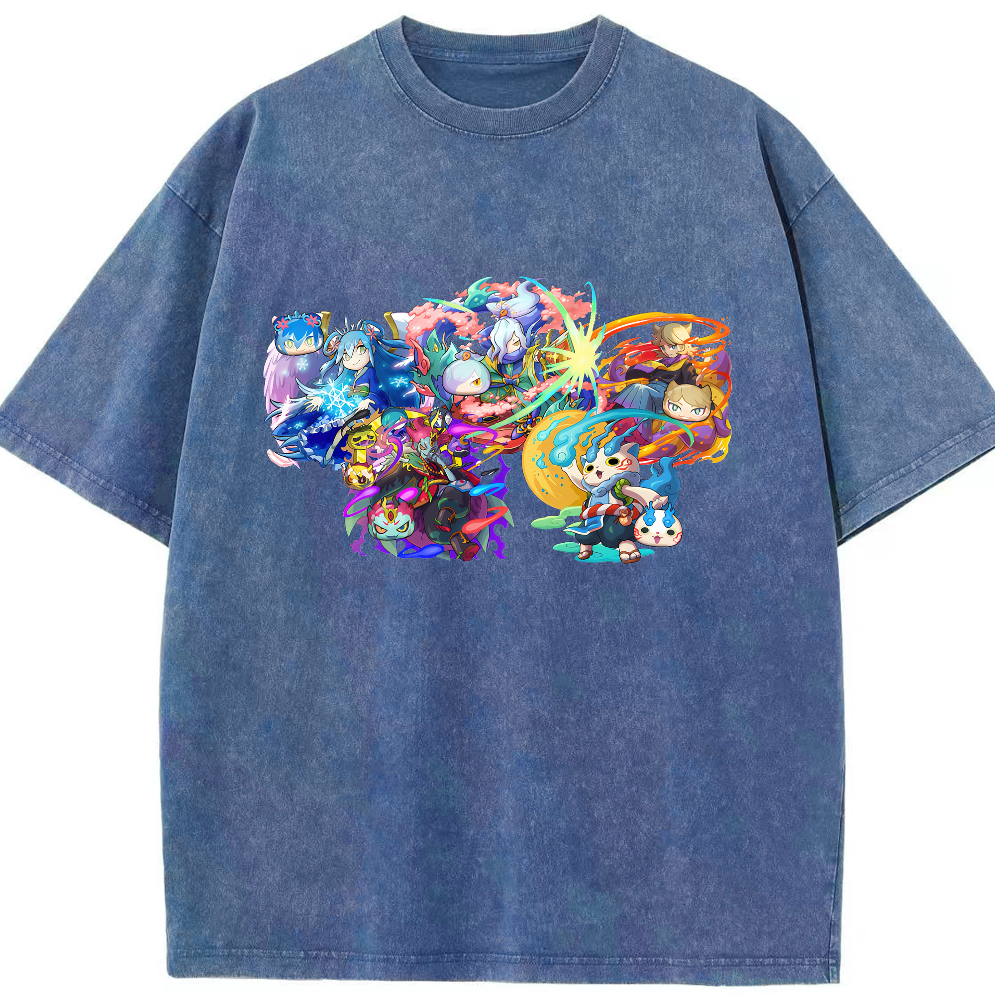 （画像用） 妖怪ウォッチ Yo-kai Watch 綿100% ヴィンテージ風 半袖Tシャツ（フロントプリント）