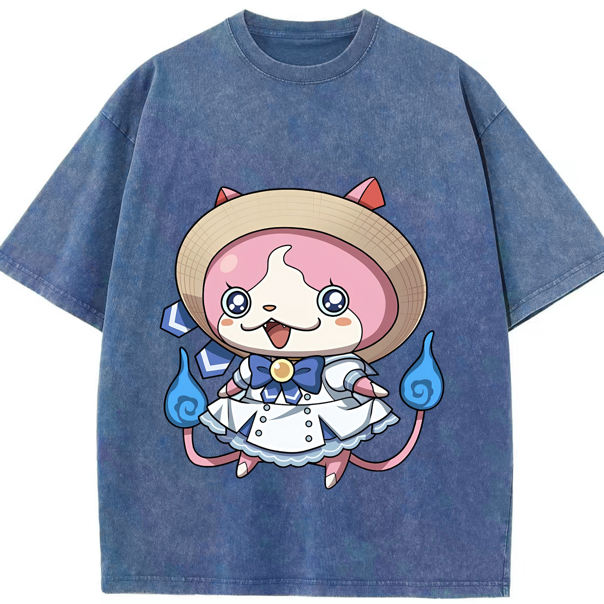 （画像用） 妖怪ウォッチ Yo-kai Watch 綿100% ヴィンテージ風 半袖Tシャツ（フロントプリント）