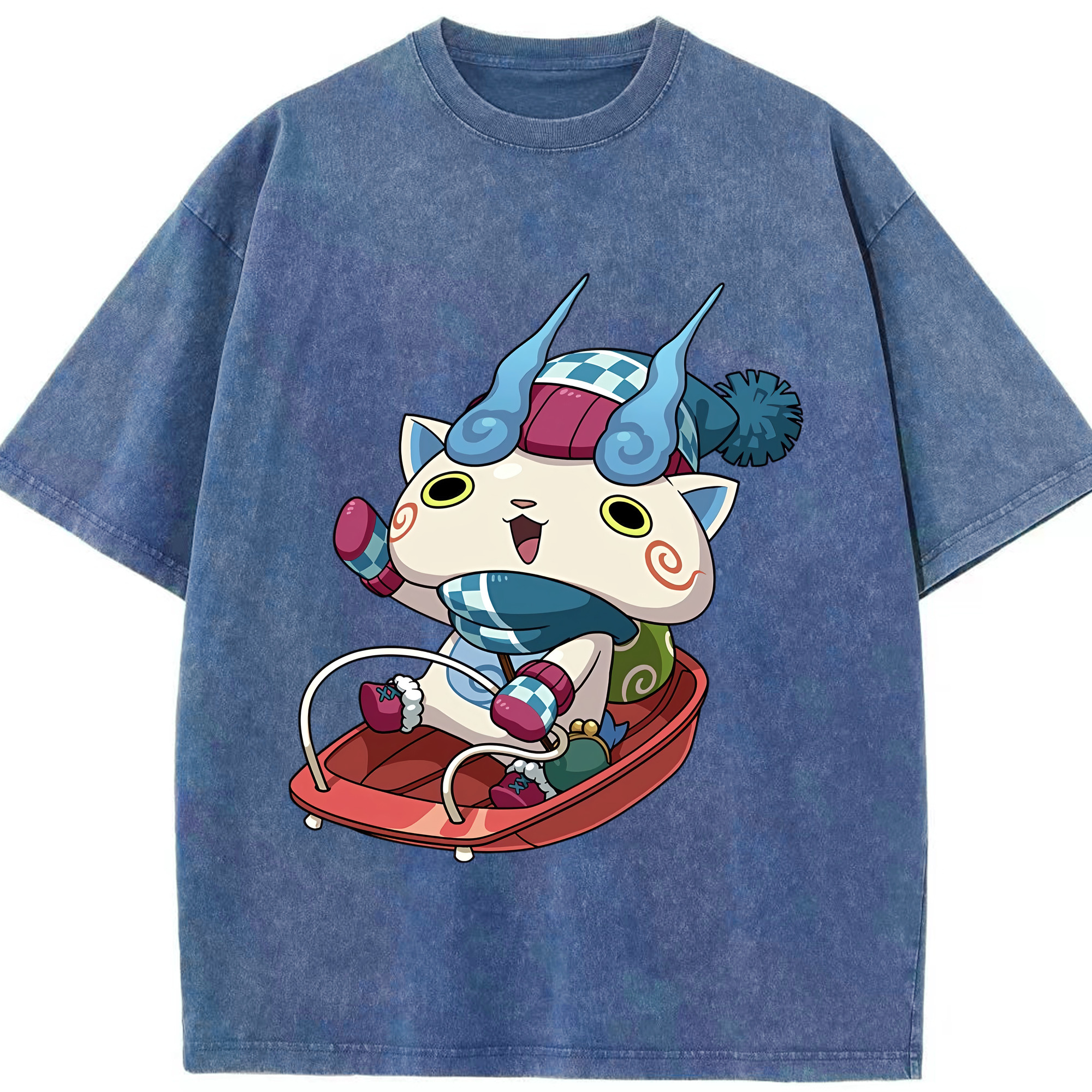 （画像用） 妖怪ウォッチ Yo-kai Watch 綿100% ヴィンテージ風 半袖Tシャツ（フロントプリント）