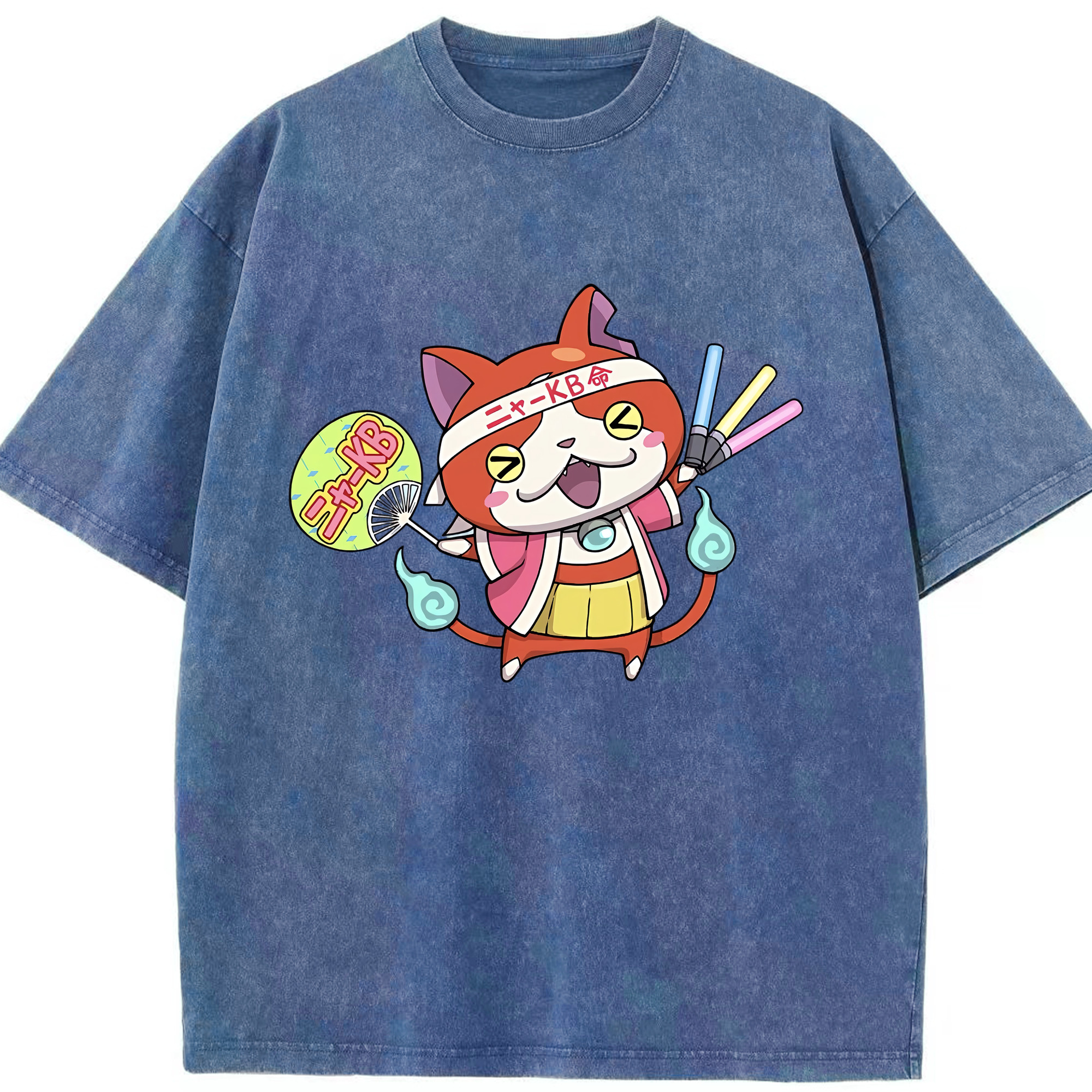 （画像用） 妖怪ウォッチ Yo-kai Watch 綿100% ヴィンテージ風 半袖Tシャツ（フロントプリント）