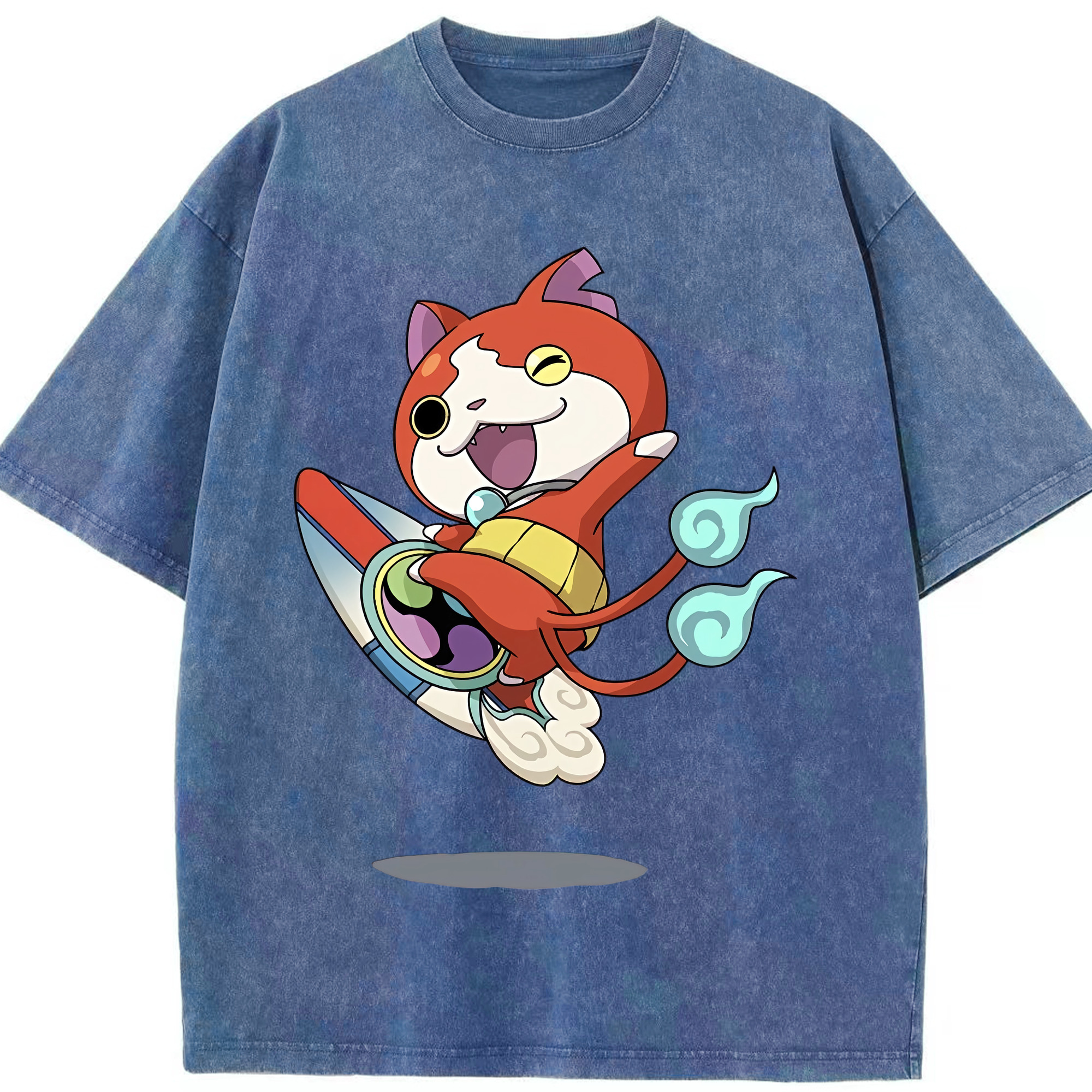 （画像用） 妖怪ウォッチ Yo-kai Watch 綿100% ヴィンテージ風 半袖Tシャツ（フロントプリント）