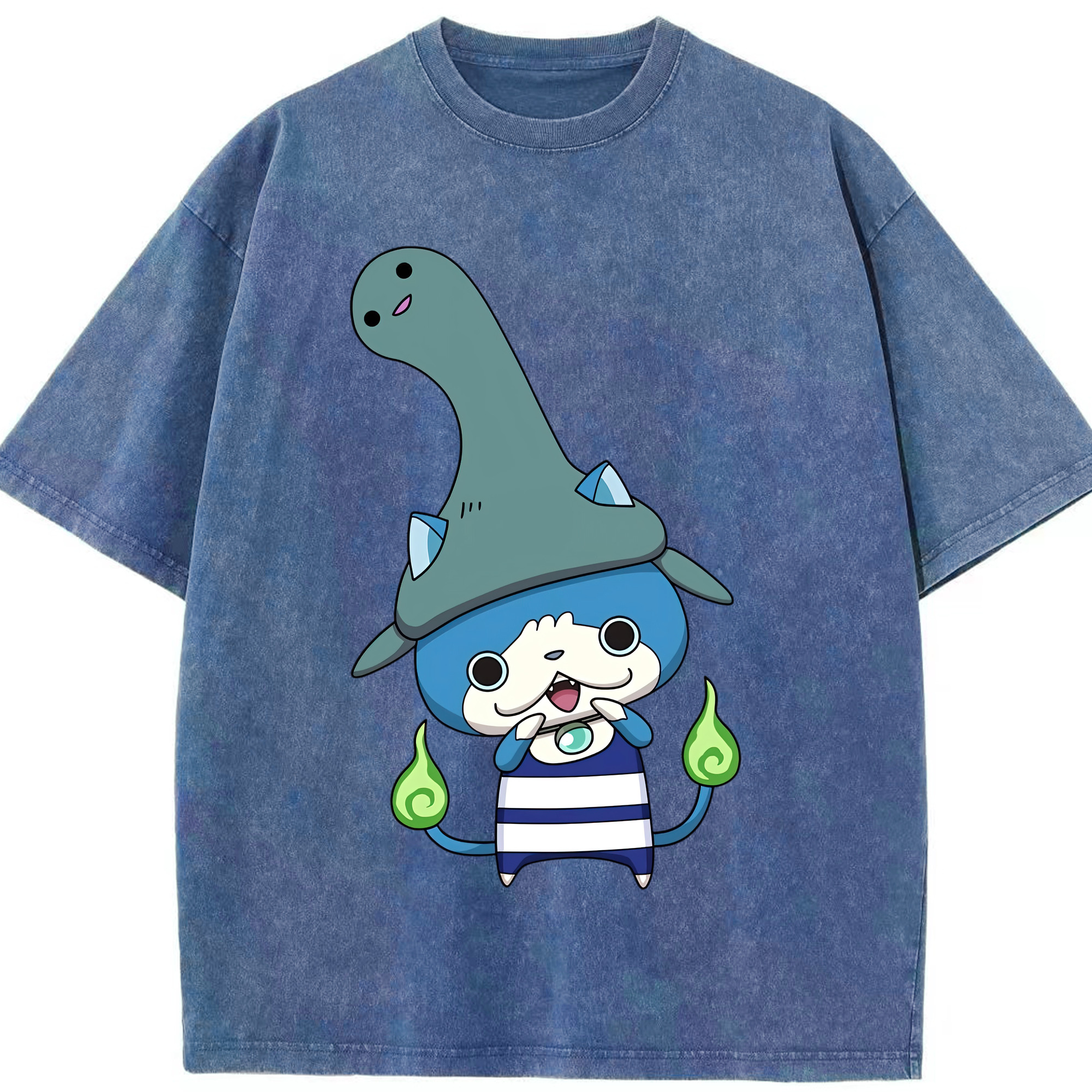 （画像用） 妖怪ウォッチ Yo-kai Watch 綿100% ヴィンテージ風 半袖Tシャツ（フロントプリント）