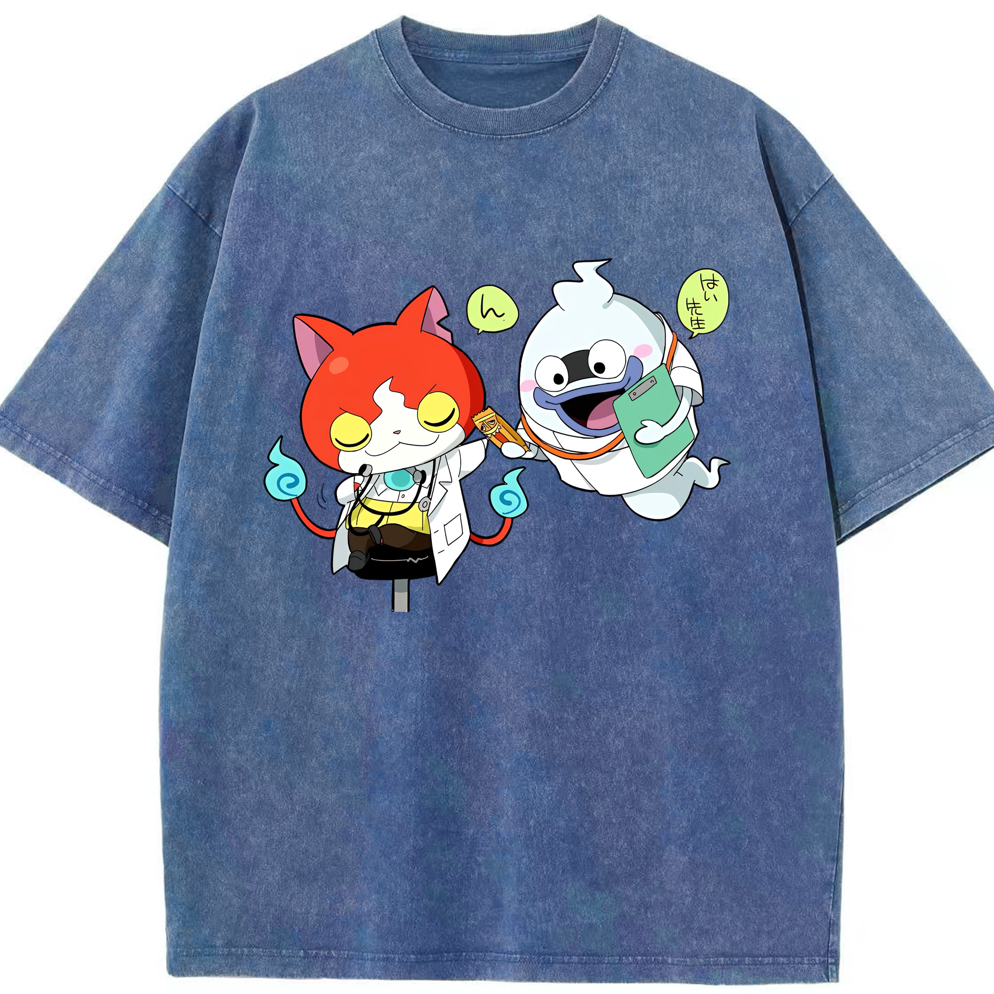 （画像用） 妖怪ウォッチ Yo-kai Watch 綿100% ヴィンテージ風 半袖Tシャツ（フロントプリント）