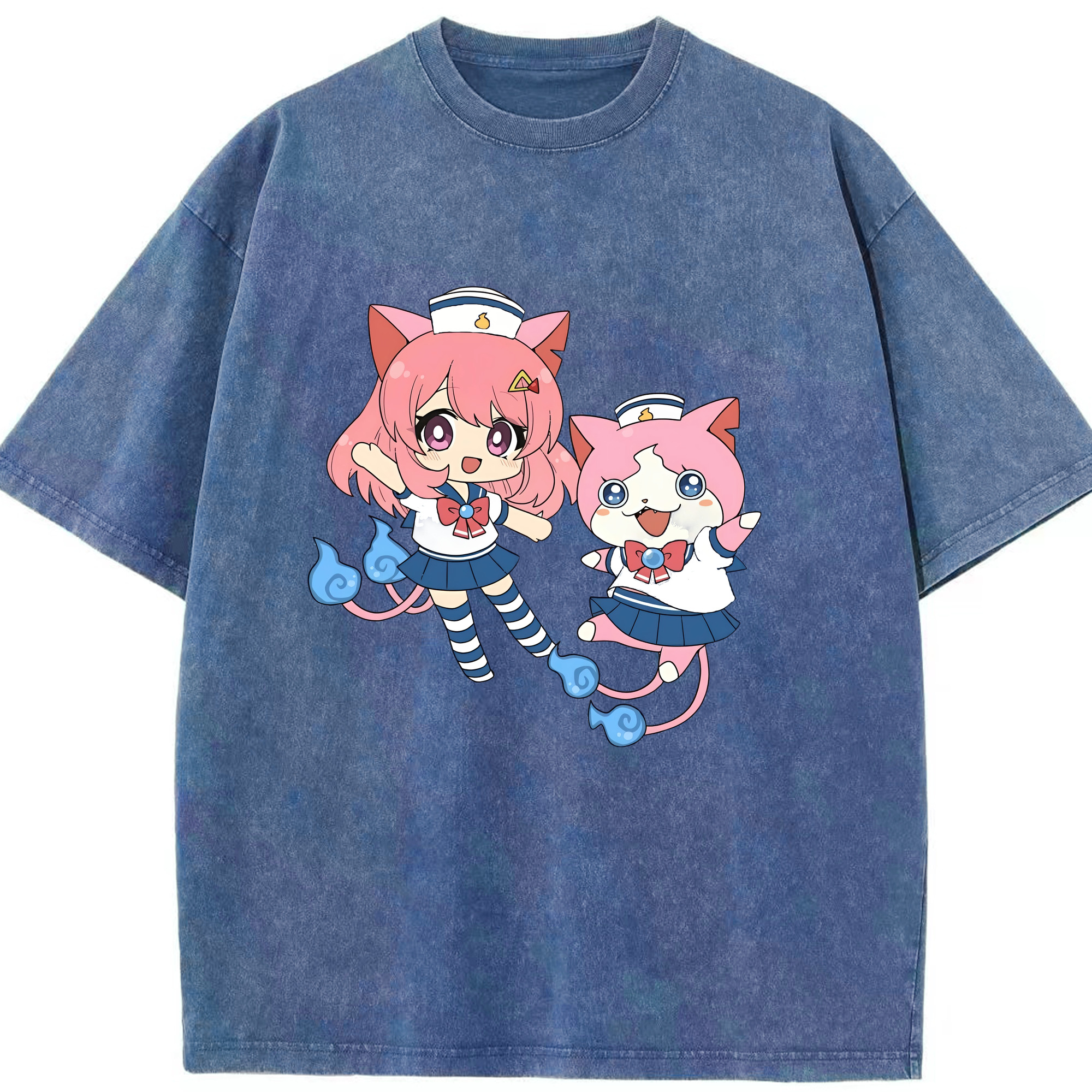 （画像用） 妖怪ウォッチ Yo-kai Watch 綿100% ヴィンテージ風 半袖Tシャツ（フロントプリント）