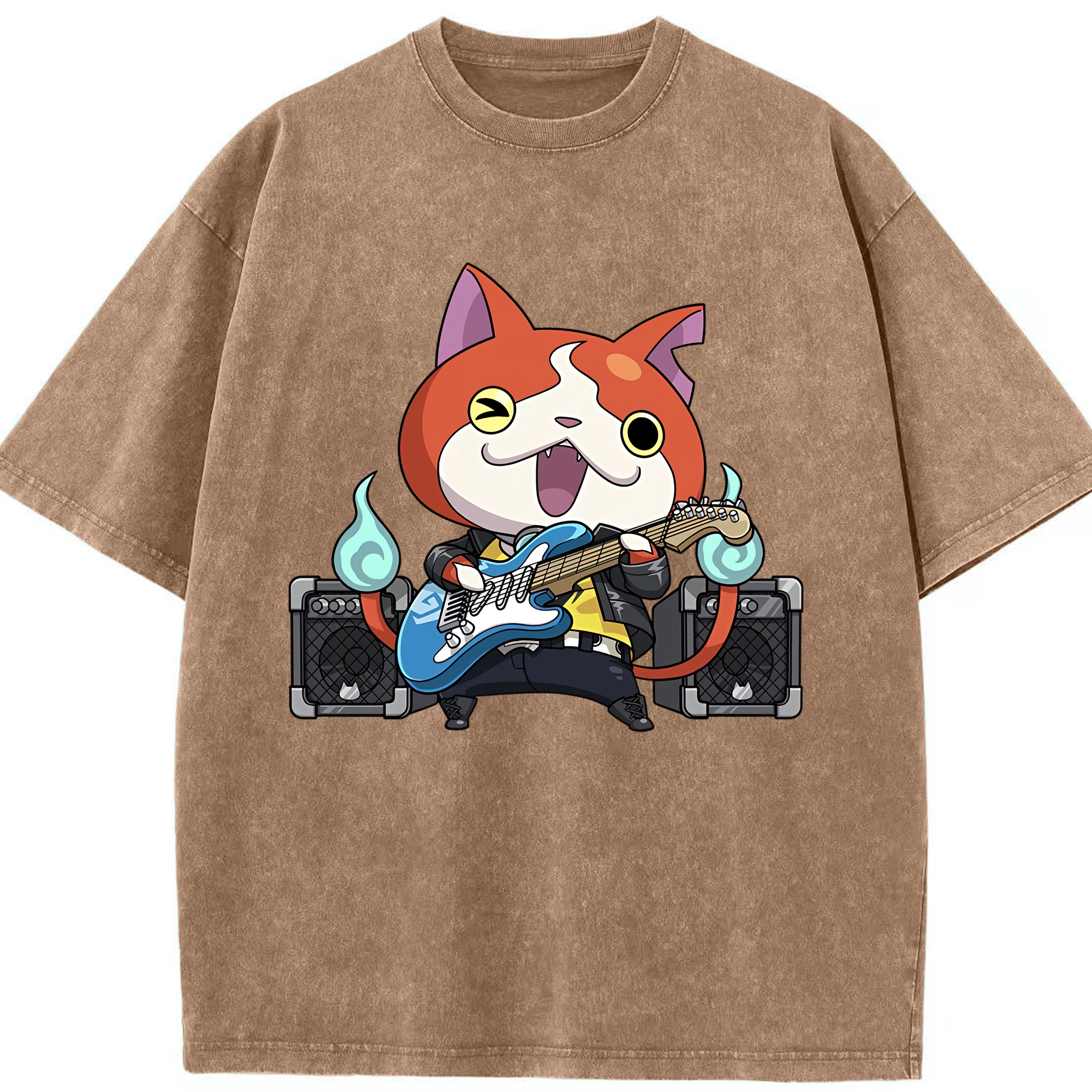 （画像用） 妖怪ウォッチ Yo-kai Watch 綿100% ヴィンテージ風 半袖Tシャツ（フロントプリント）