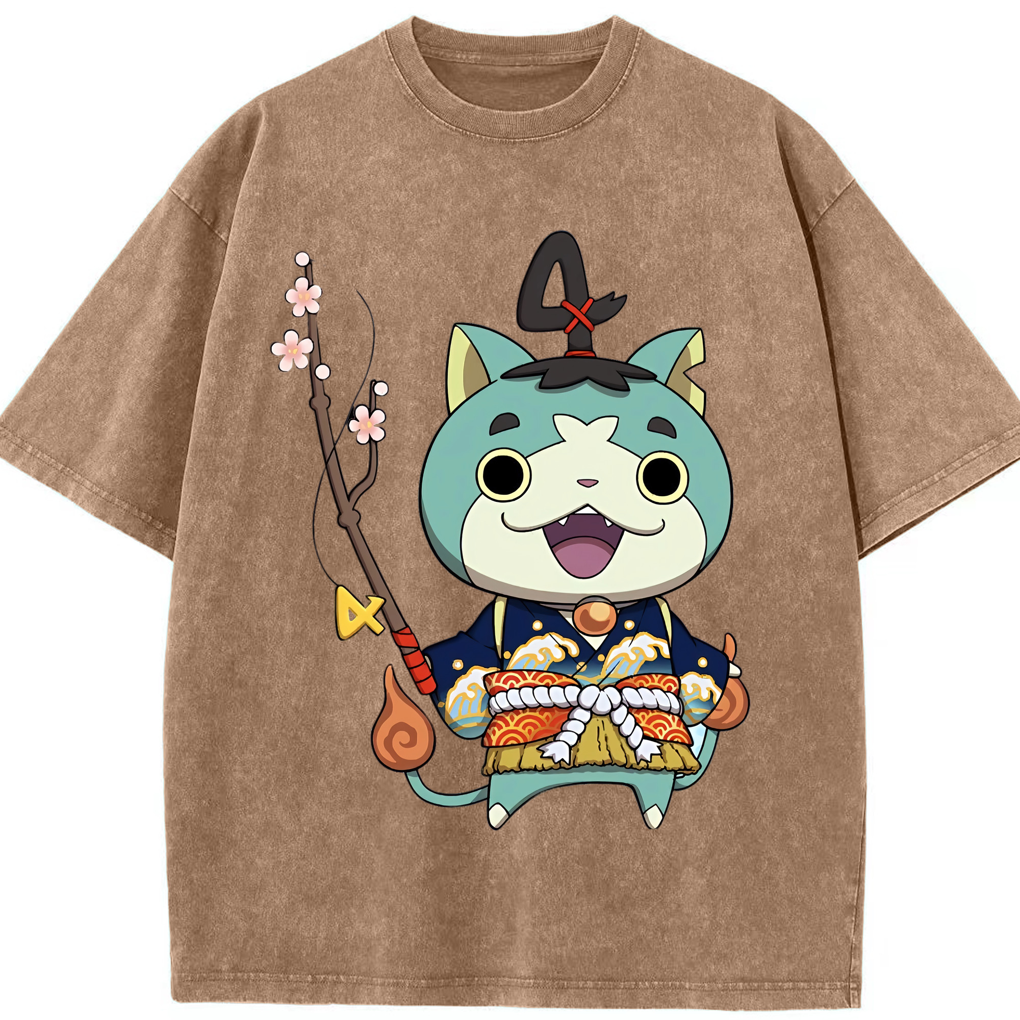 （画像用） 妖怪ウォッチ Yo-kai Watch 綿100% ヴィンテージ風 半袖Tシャツ（フロントプリント）