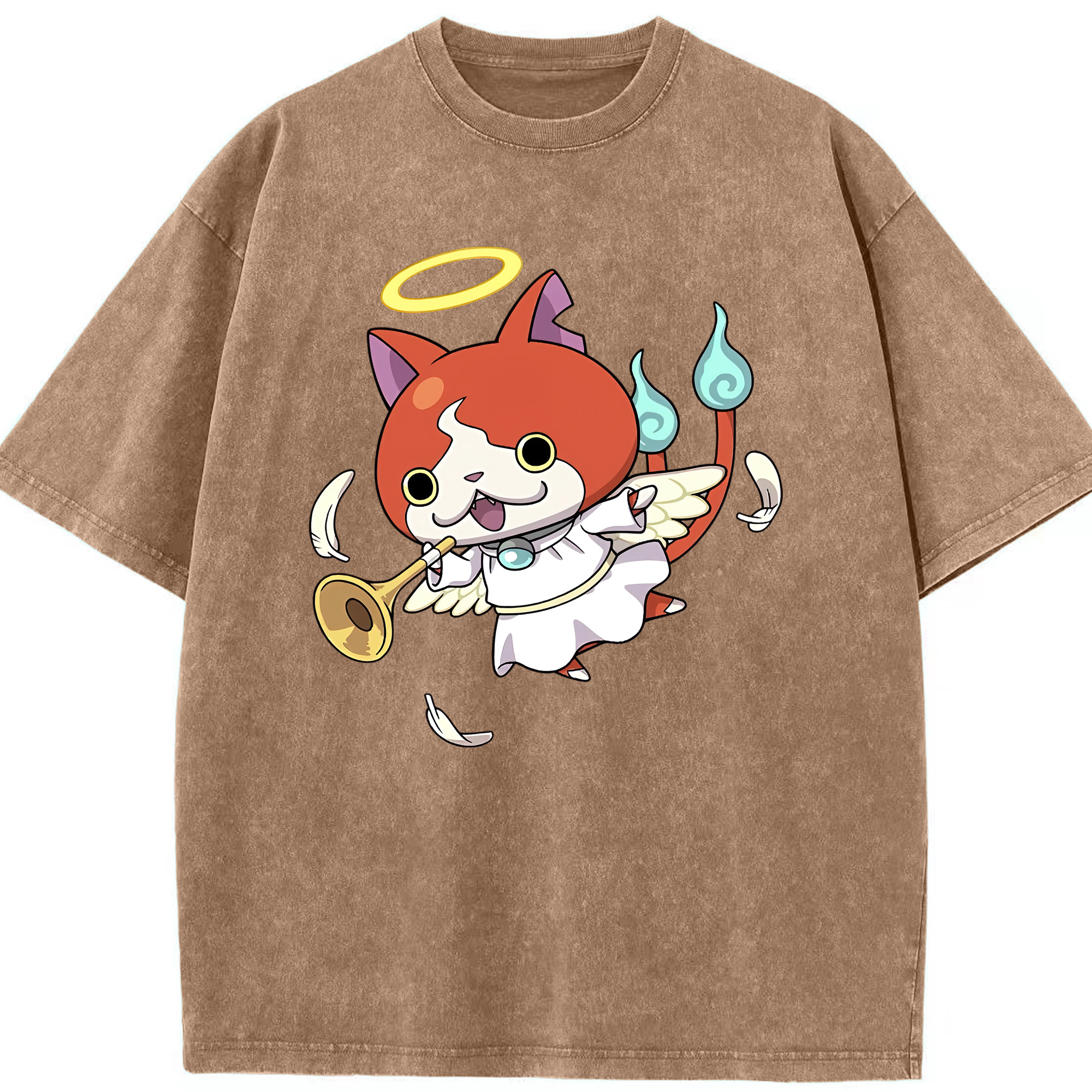 （画像用） 妖怪ウォッチ Yo-kai Watch 綿100% ヴィンテージ風 半袖Tシャツ（フロントプリント）