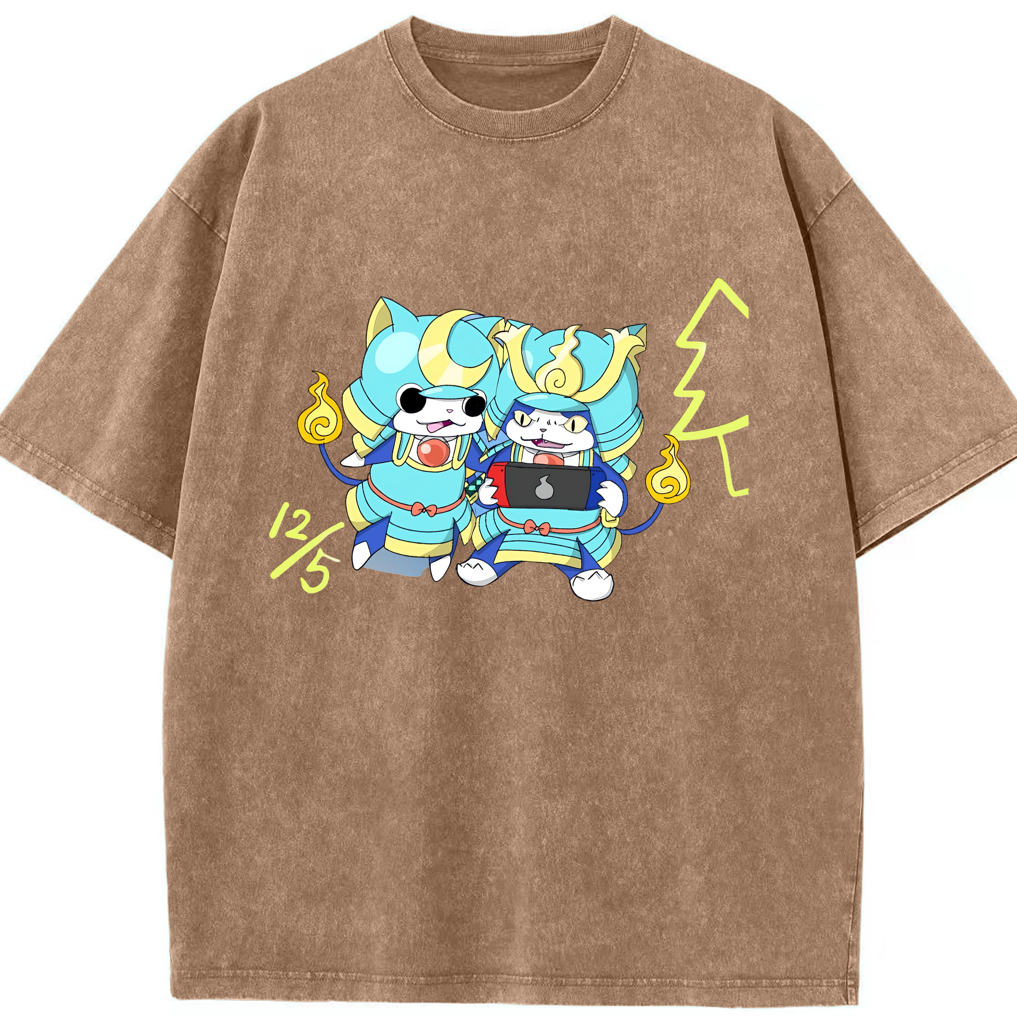 （画像用） 妖怪ウォッチ Yo-kai Watch 綿100% ヴィンテージ風 半袖Tシャツ（フロントプリント）