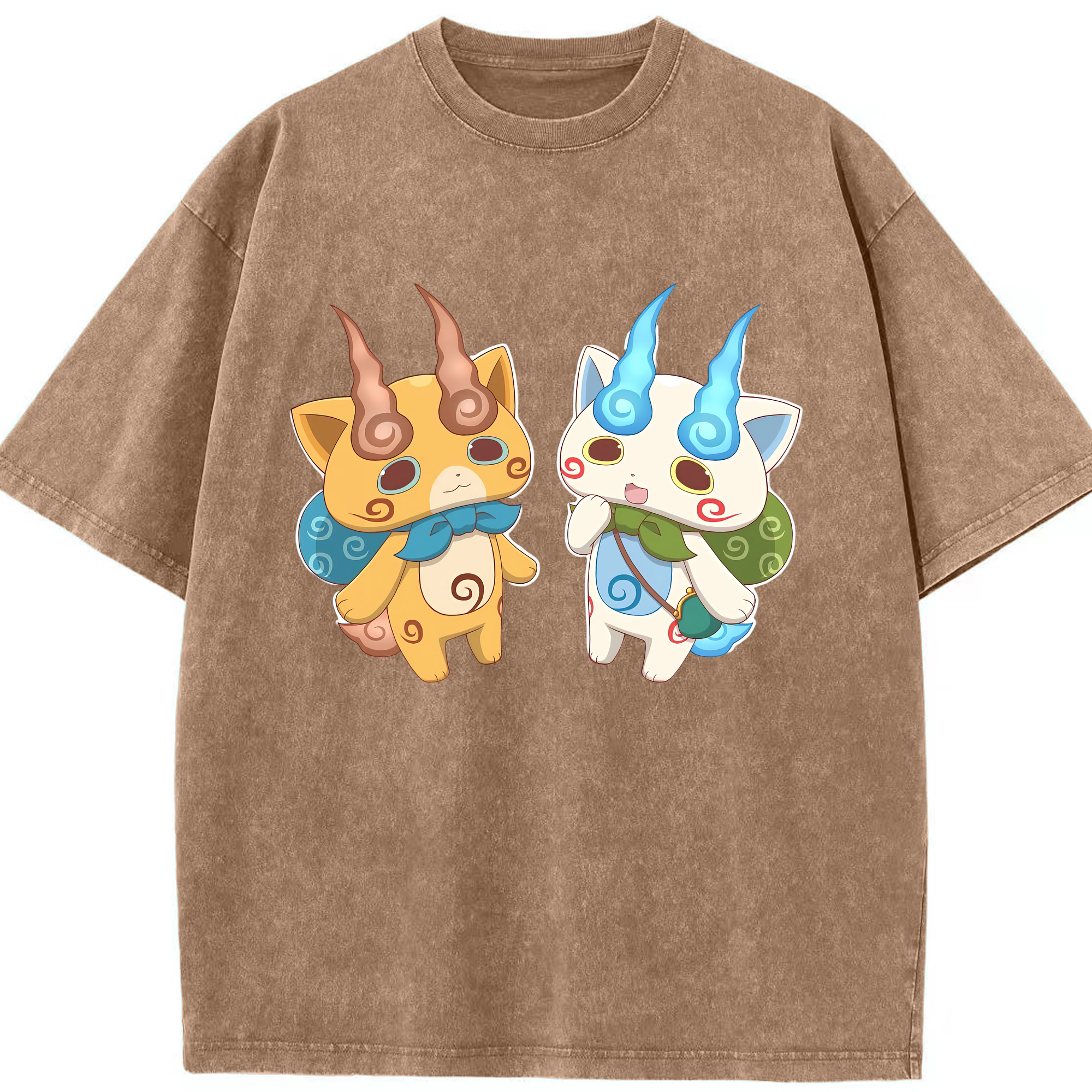（画像用） 妖怪ウォッチ Yo-kai Watch 綿100% ヴィンテージ風 半袖Tシャツ（フロントプリント）