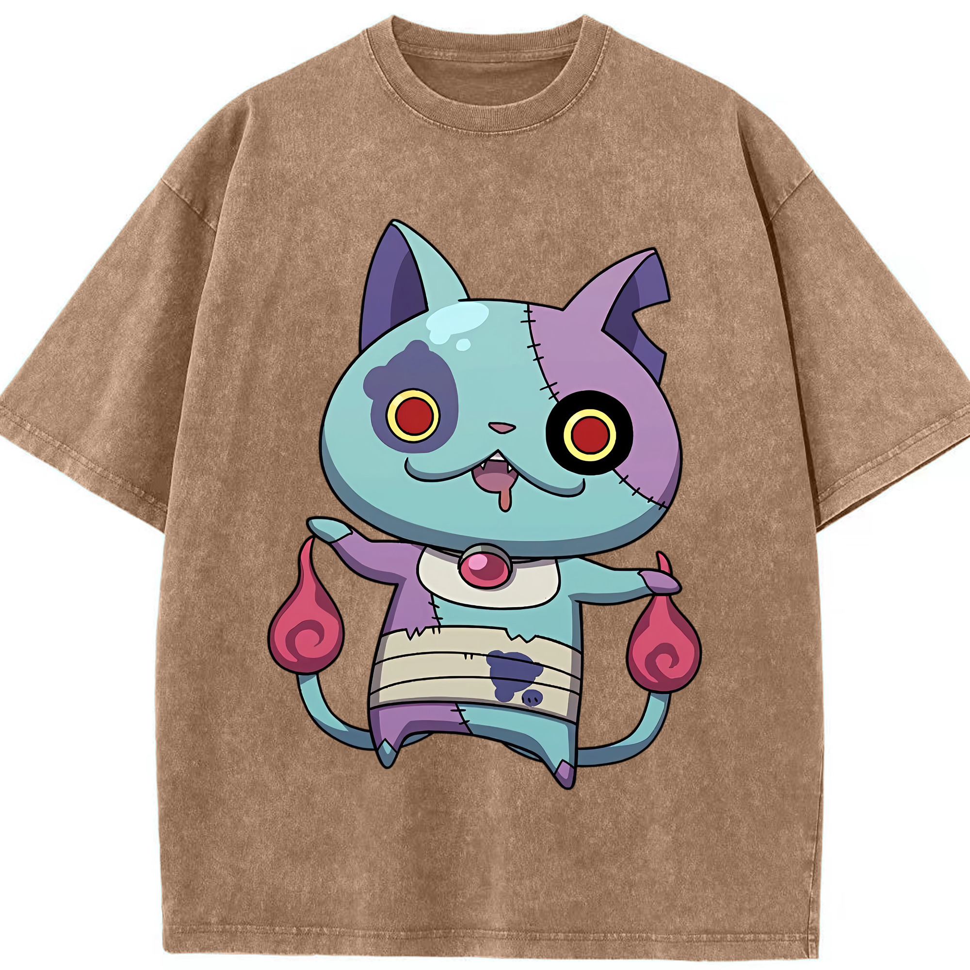 （画像用） 妖怪ウォッチ Yo-kai Watch 綿100% ヴィンテージ風 半袖Tシャツ（フロントプリント）