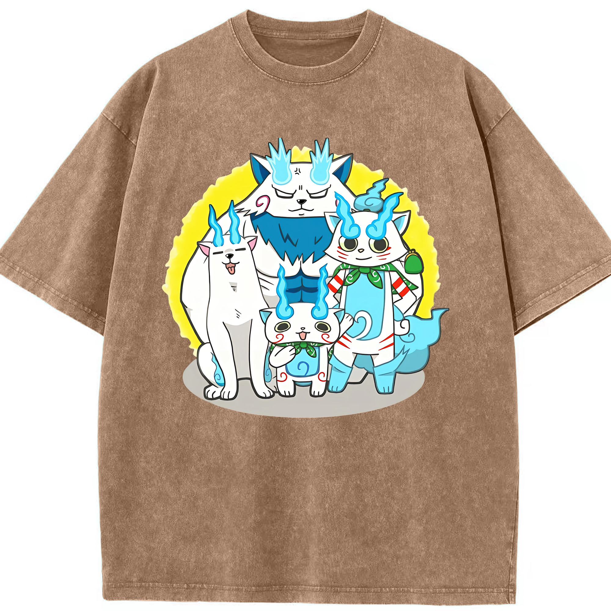 （画像用） 妖怪ウォッチ Yo-kai Watch 綿100% ヴィンテージ風 半袖Tシャツ（フロントプリント）