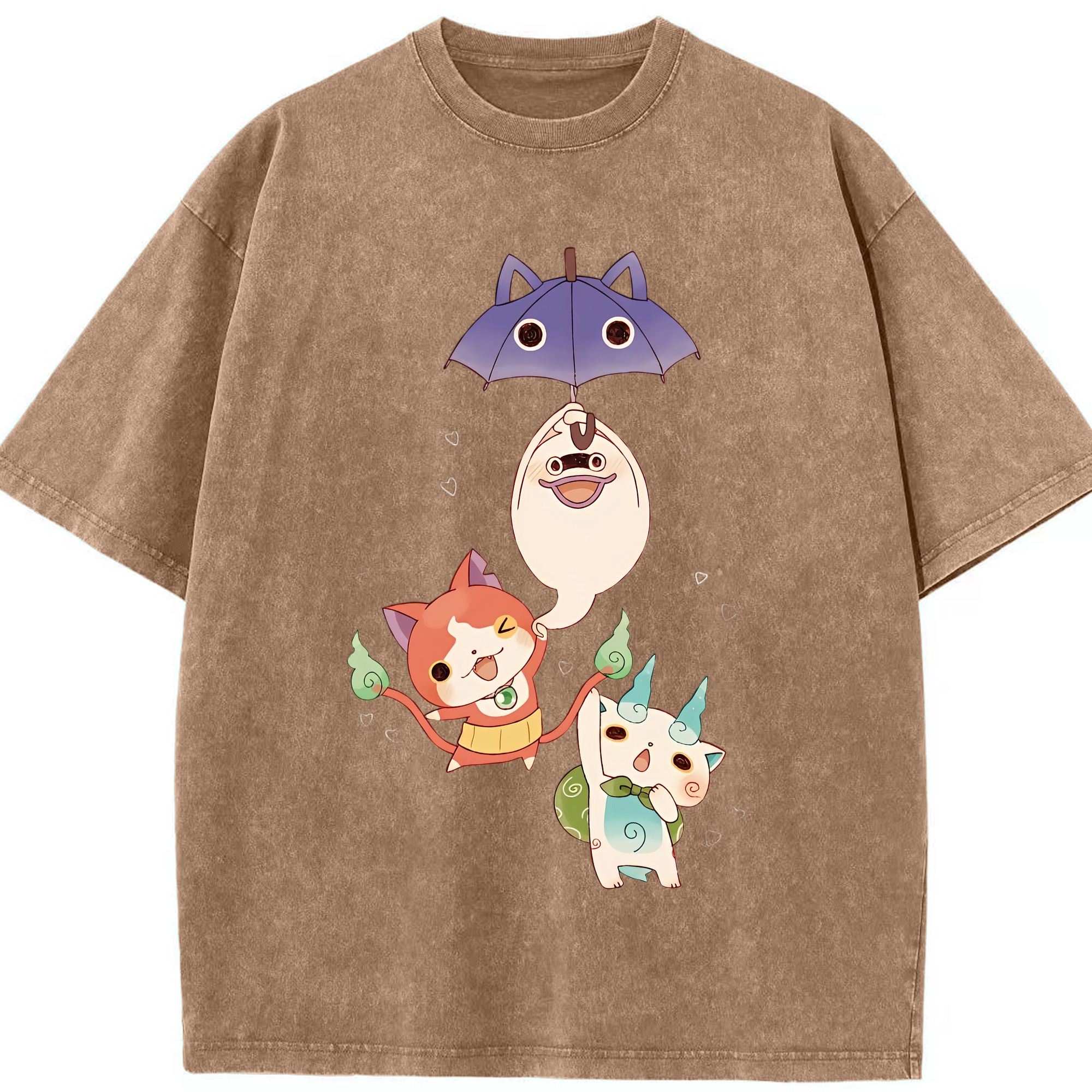 （画像用） 妖怪ウォッチ Yo-kai Watch 綿100% ヴィンテージ風 半袖Tシャツ（フロントプリント）