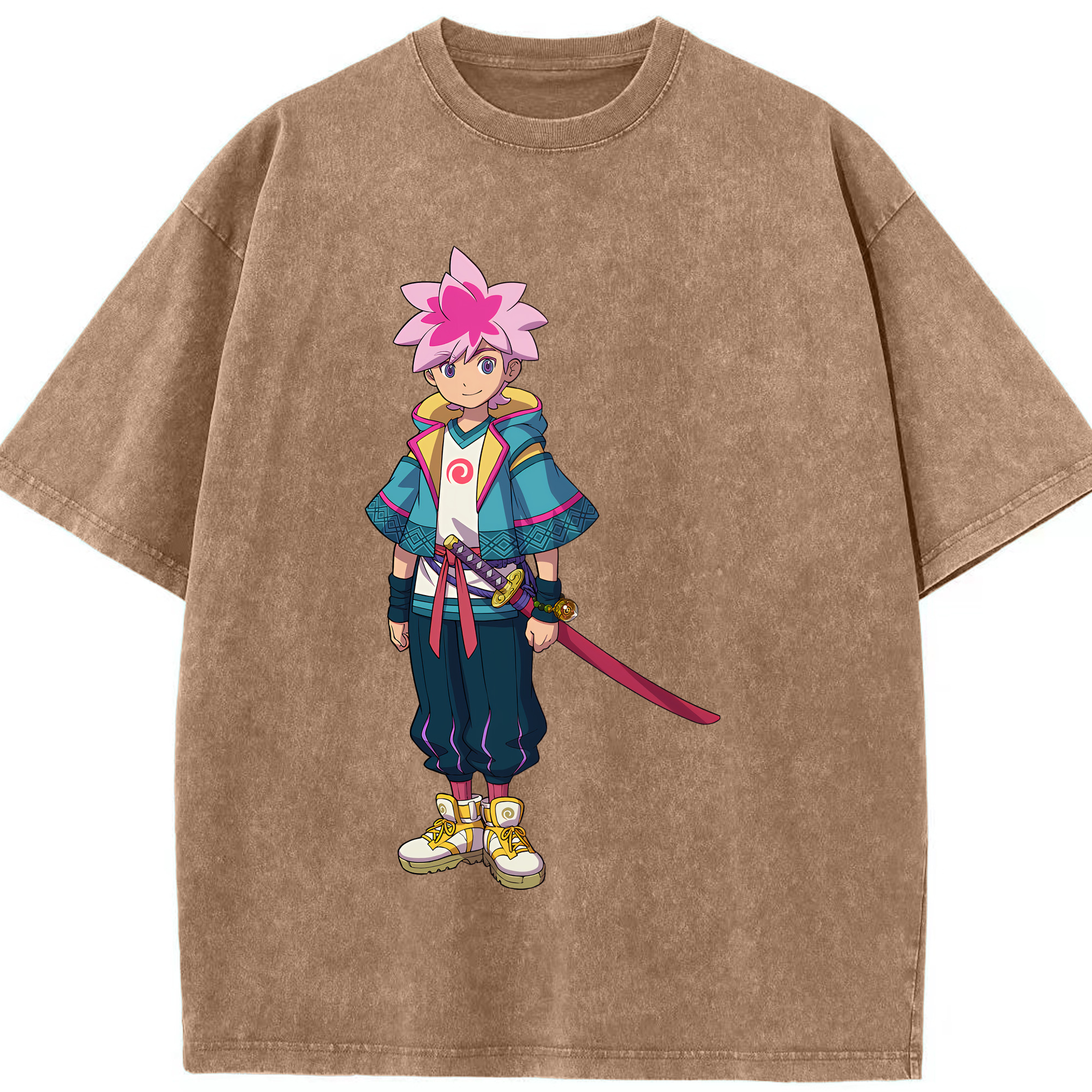 （画像用） 妖怪ウォッチ Yo-kai Watch 綿100% ヴィンテージ風 半袖Tシャツ（フロントプリント）