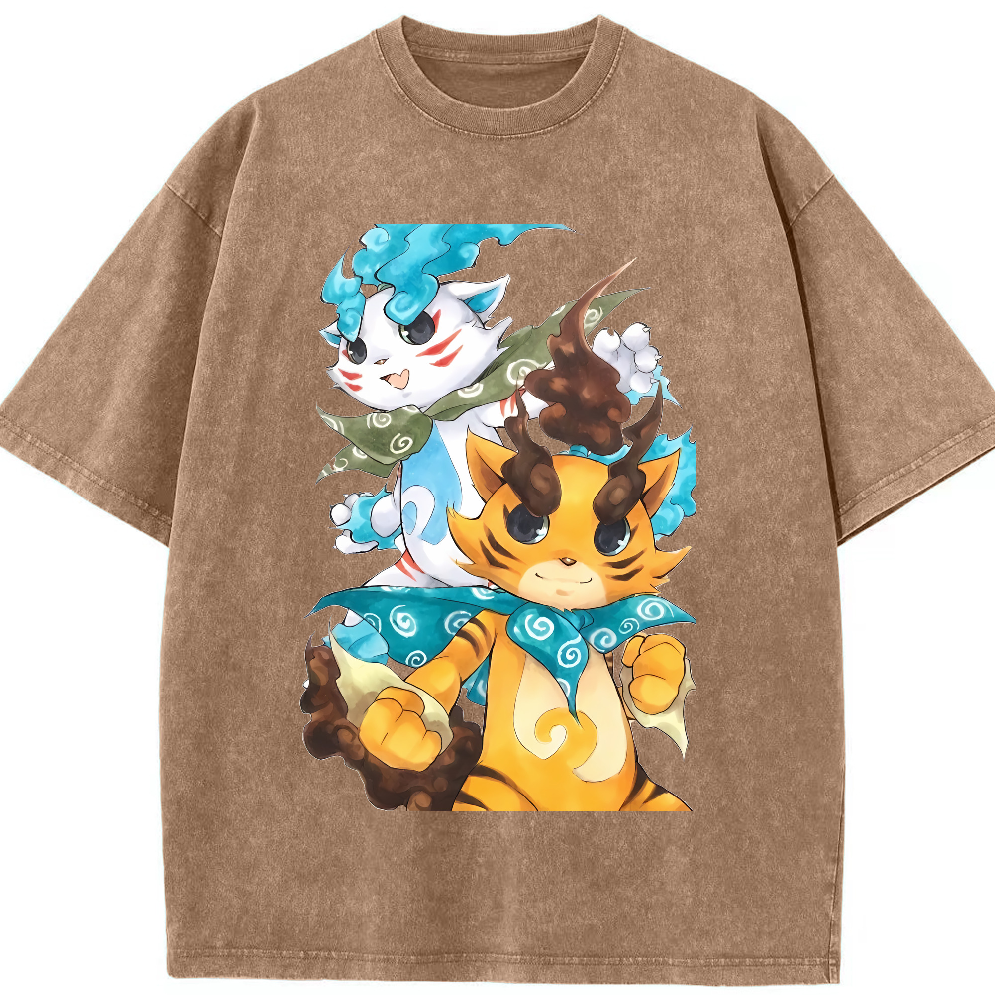 （画像用） 妖怪ウォッチ Yo-kai Watch 綿100% ヴィンテージ風 半袖Tシャツ（フロントプリント）