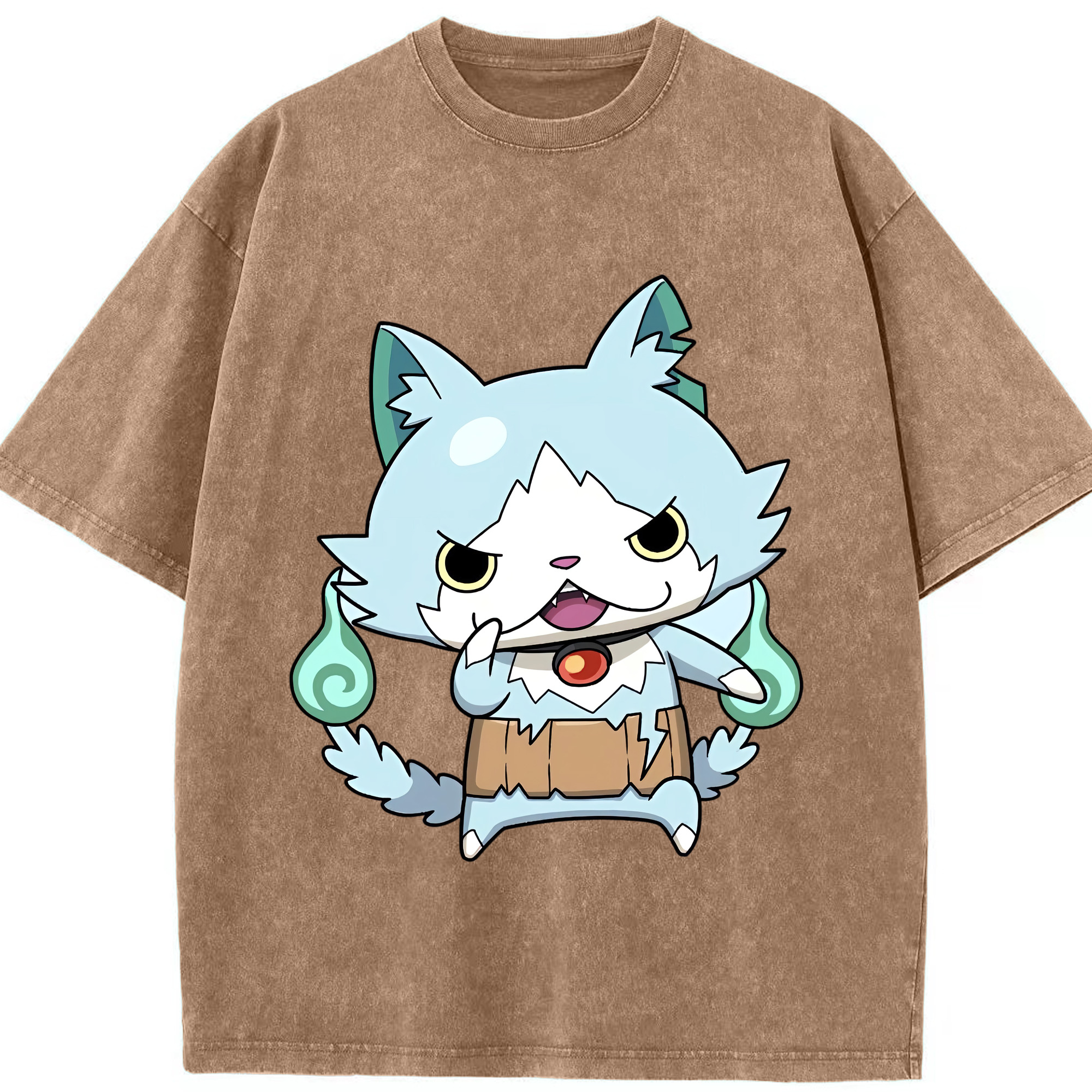 （画像用） 妖怪ウォッチ Yo-kai Watch 綿100% ヴィンテージ風 半袖Tシャツ（フロントプリント）