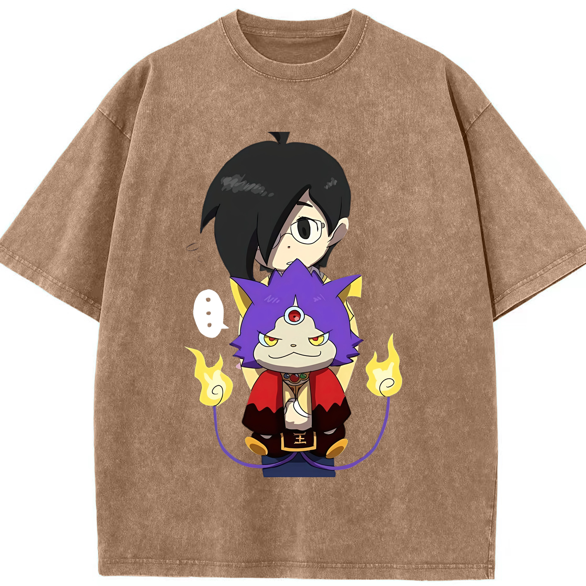 （画像用） 妖怪ウォッチ Yo-kai Watch 綿100% ヴィンテージ風 半袖Tシャツ（フロントプリント）
