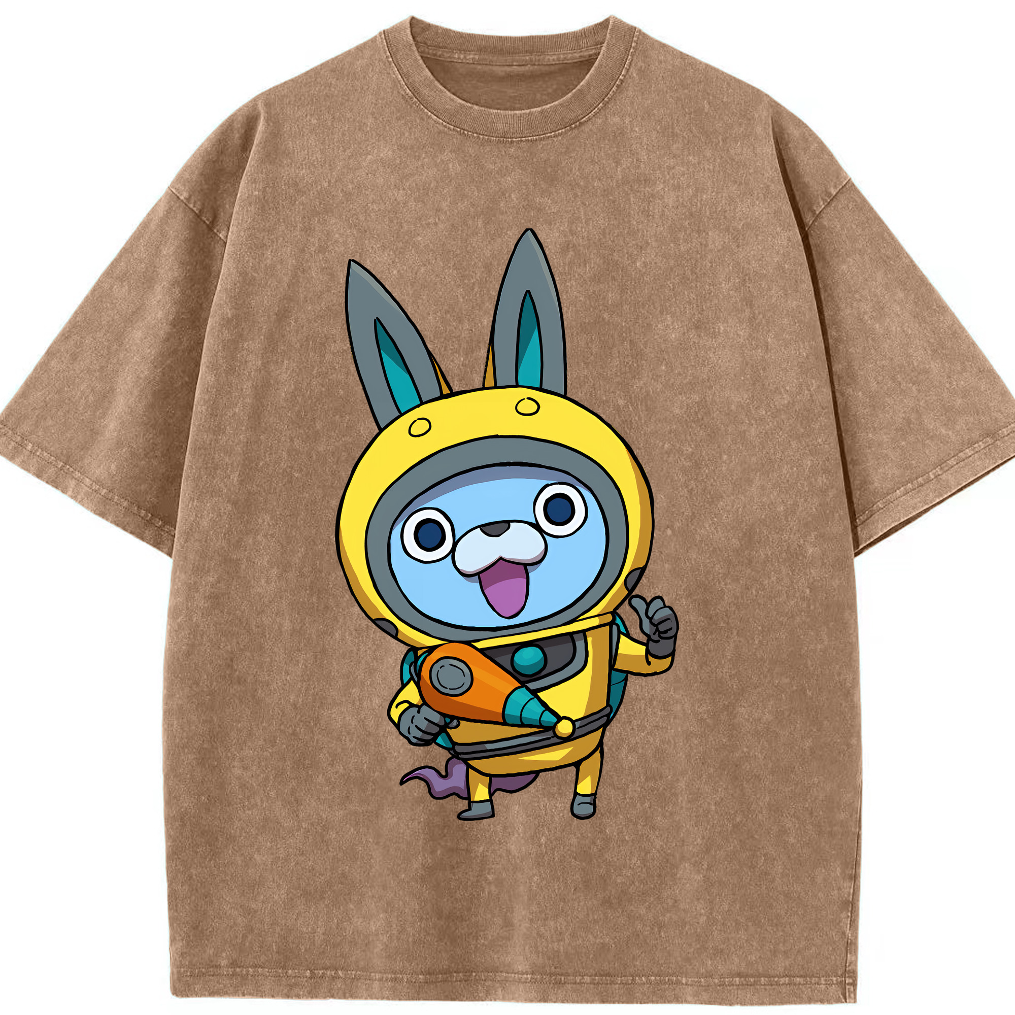 （画像用） 妖怪ウォッチ Yo-kai Watch 綿100% ヴィンテージ風 半袖Tシャツ（フロントプリント）