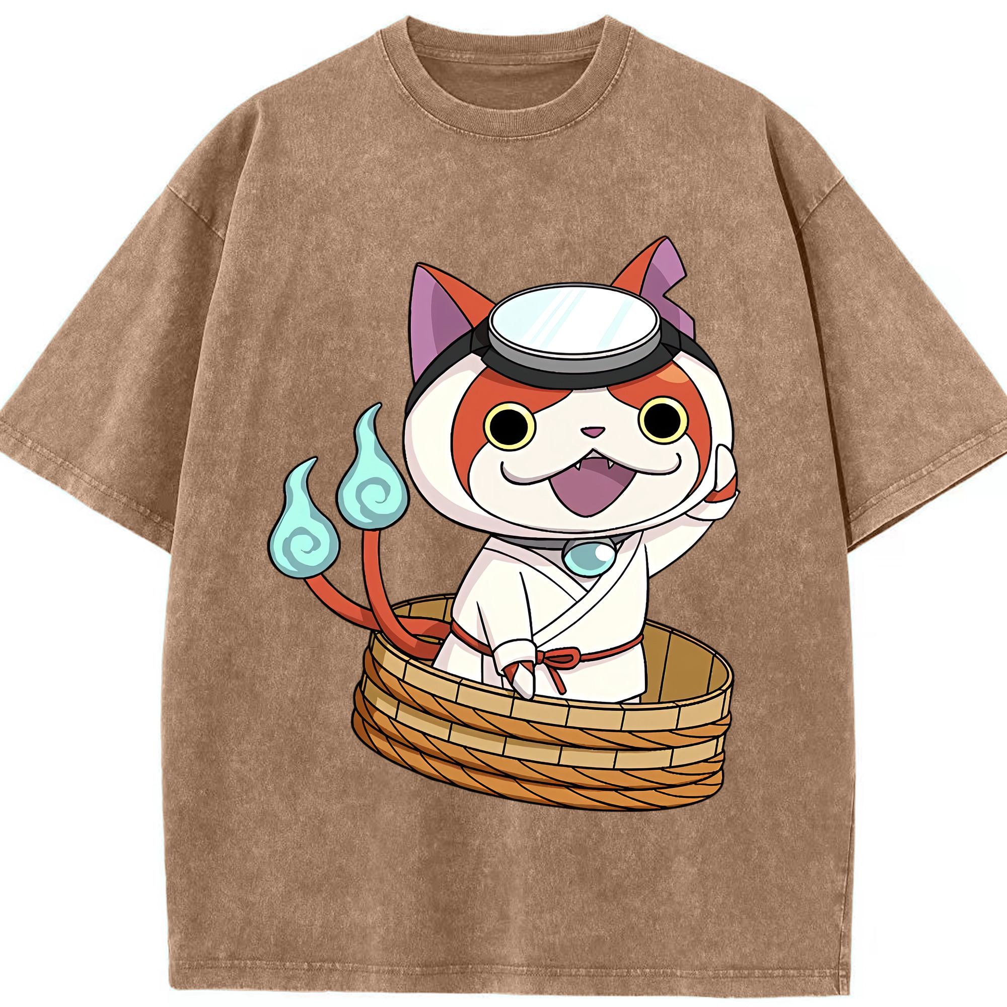 （画像用） 妖怪ウォッチ Yo-kai Watch 綿100% ヴィンテージ風 半袖Tシャツ（フロントプリント）