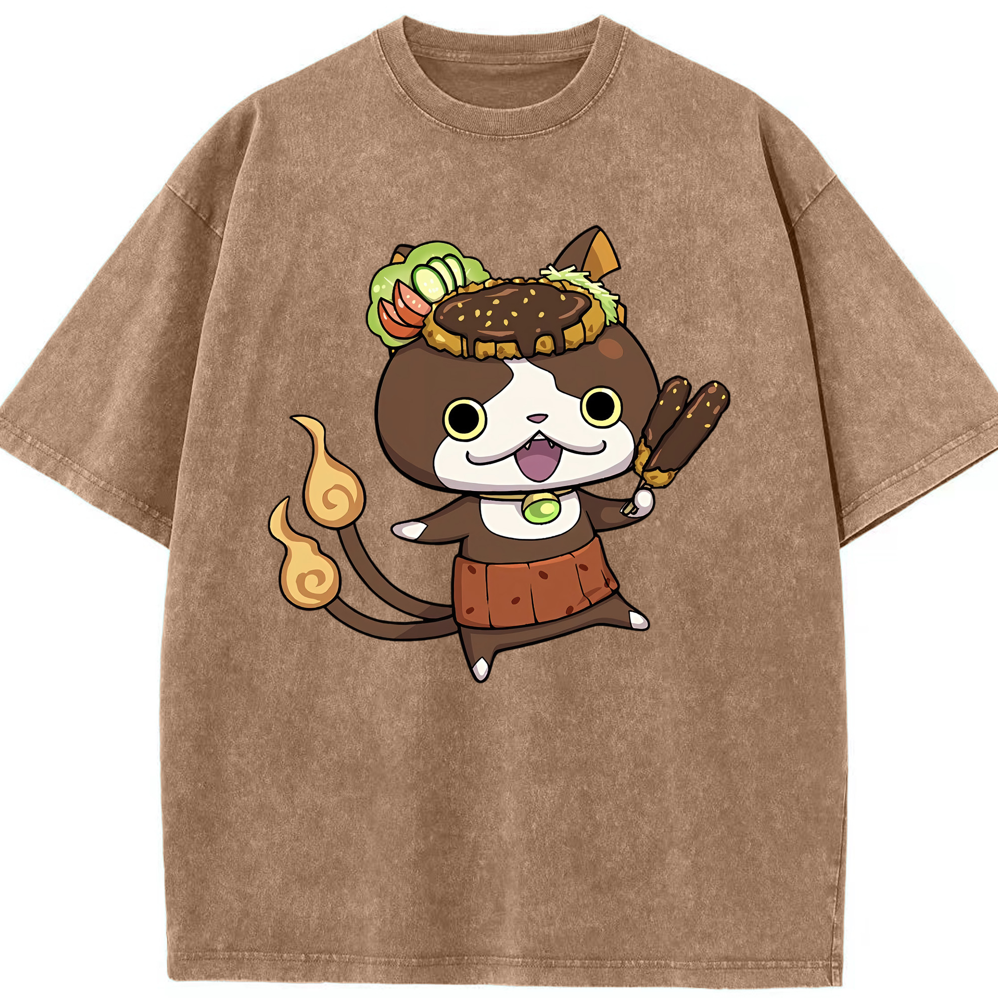 （画像用） 妖怪ウォッチ Yo-kai Watch 綿100% ヴィンテージ風 半袖Tシャツ（フロントプリント）