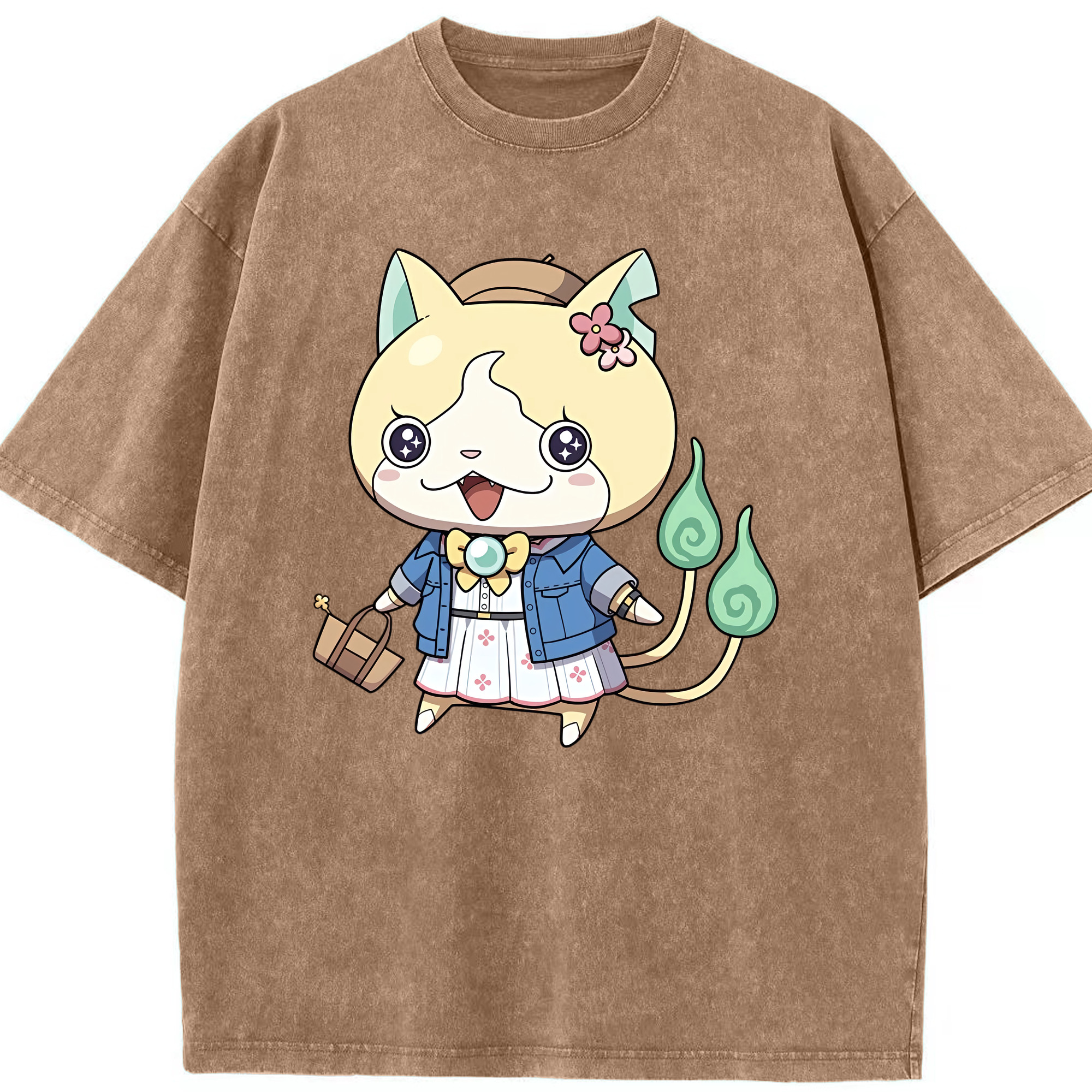 （画像用） 妖怪ウォッチ Yo-kai Watch 綿100% ヴィンテージ風 半袖Tシャツ（フロントプリント）