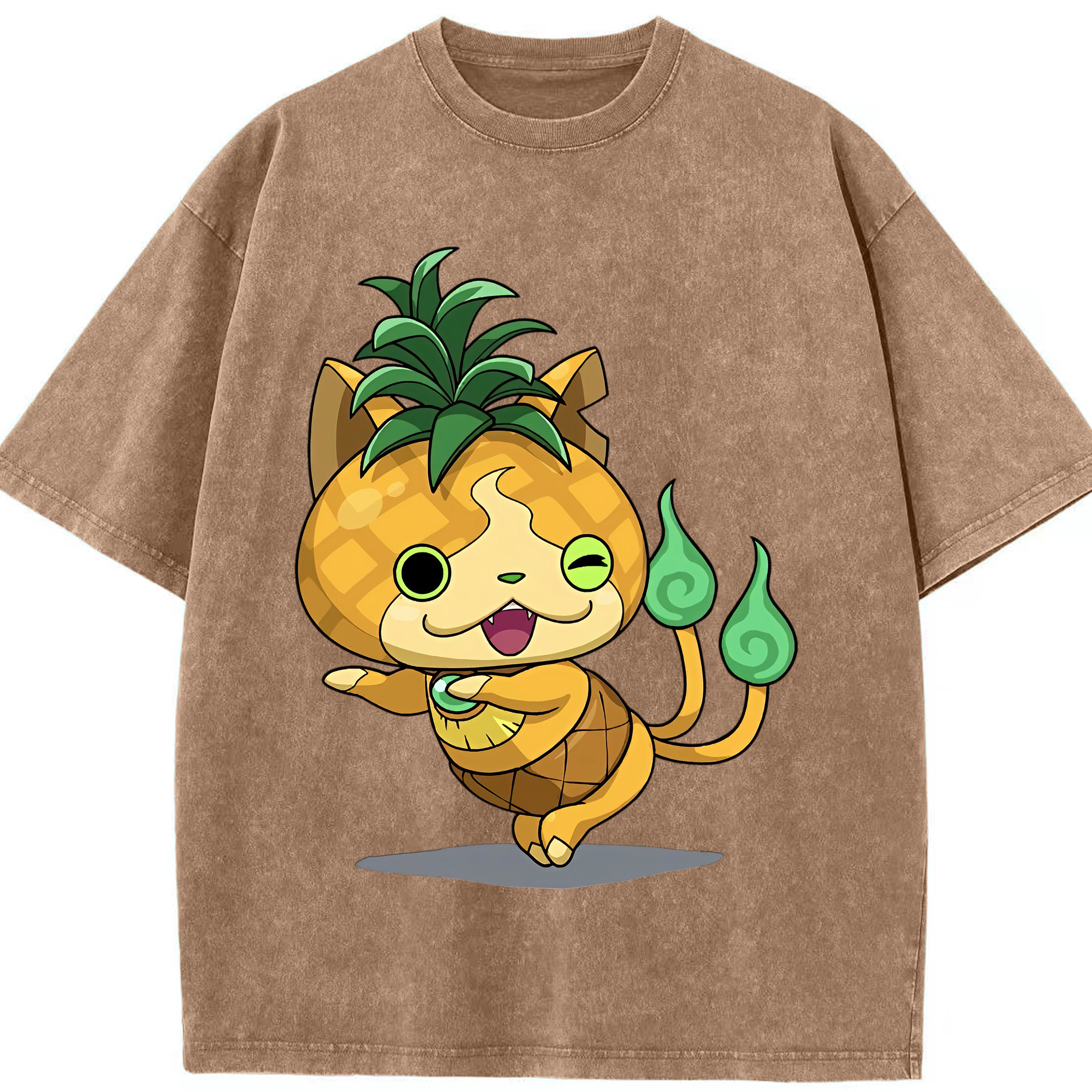 （画像用） 妖怪ウォッチ Yo-kai Watch 綿100% ヴィンテージ風 半袖Tシャツ（フロントプリント）