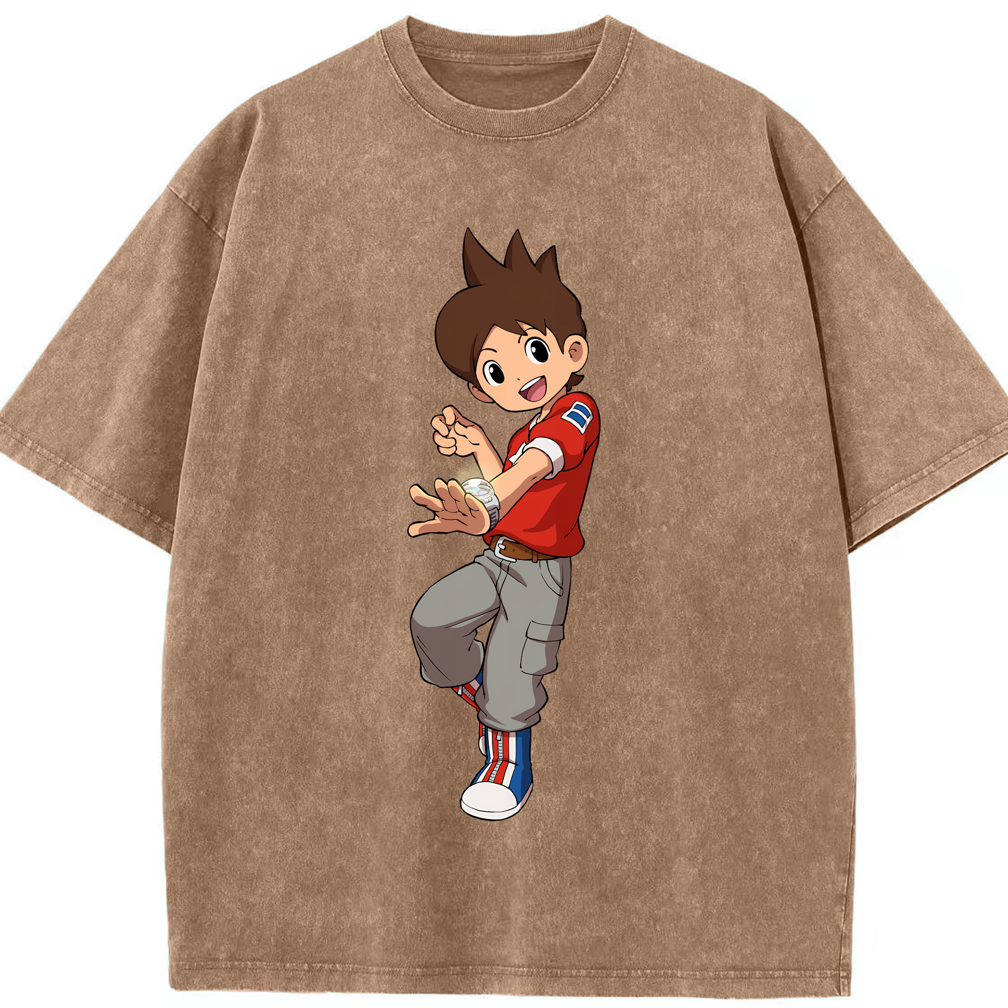 （画像用） 妖怪ウォッチ Yo-kai Watch 綿100% ヴィンテージ風 半袖Tシャツ（フロントプリント）