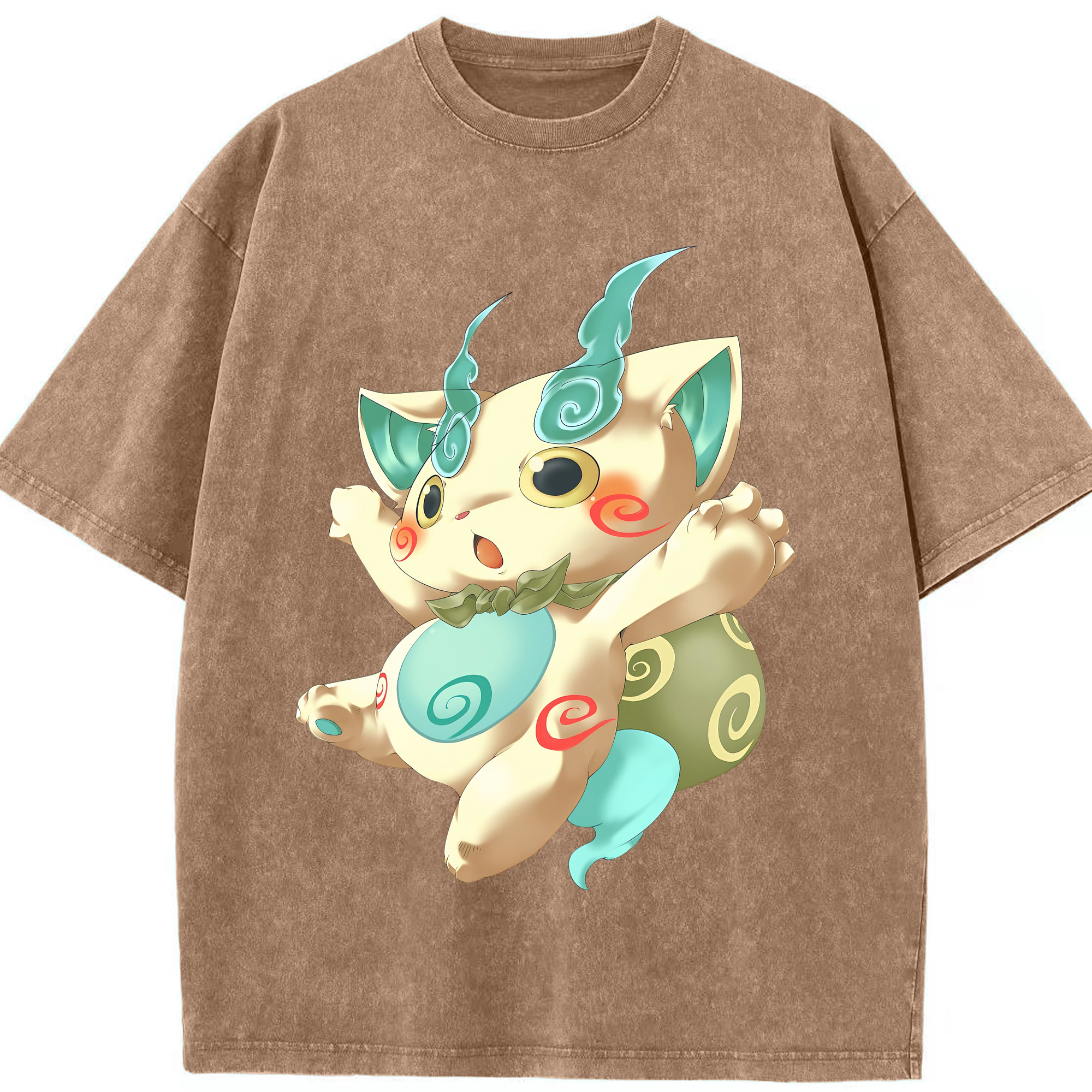 （画像用） 妖怪ウォッチ Yo-kai Watch 綿100% ヴィンテージ風 半袖Tシャツ（フロントプリント）