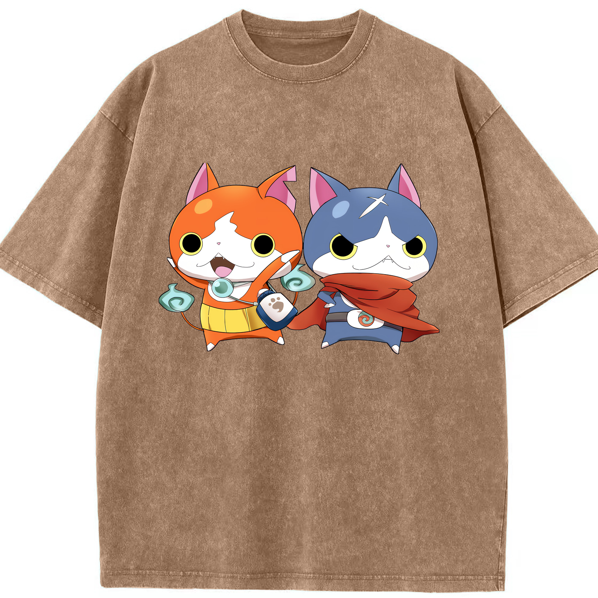 （画像用） 妖怪ウォッチ Yo-kai Watch 綿100% ヴィンテージ風 半袖Tシャツ（フロントプリント）