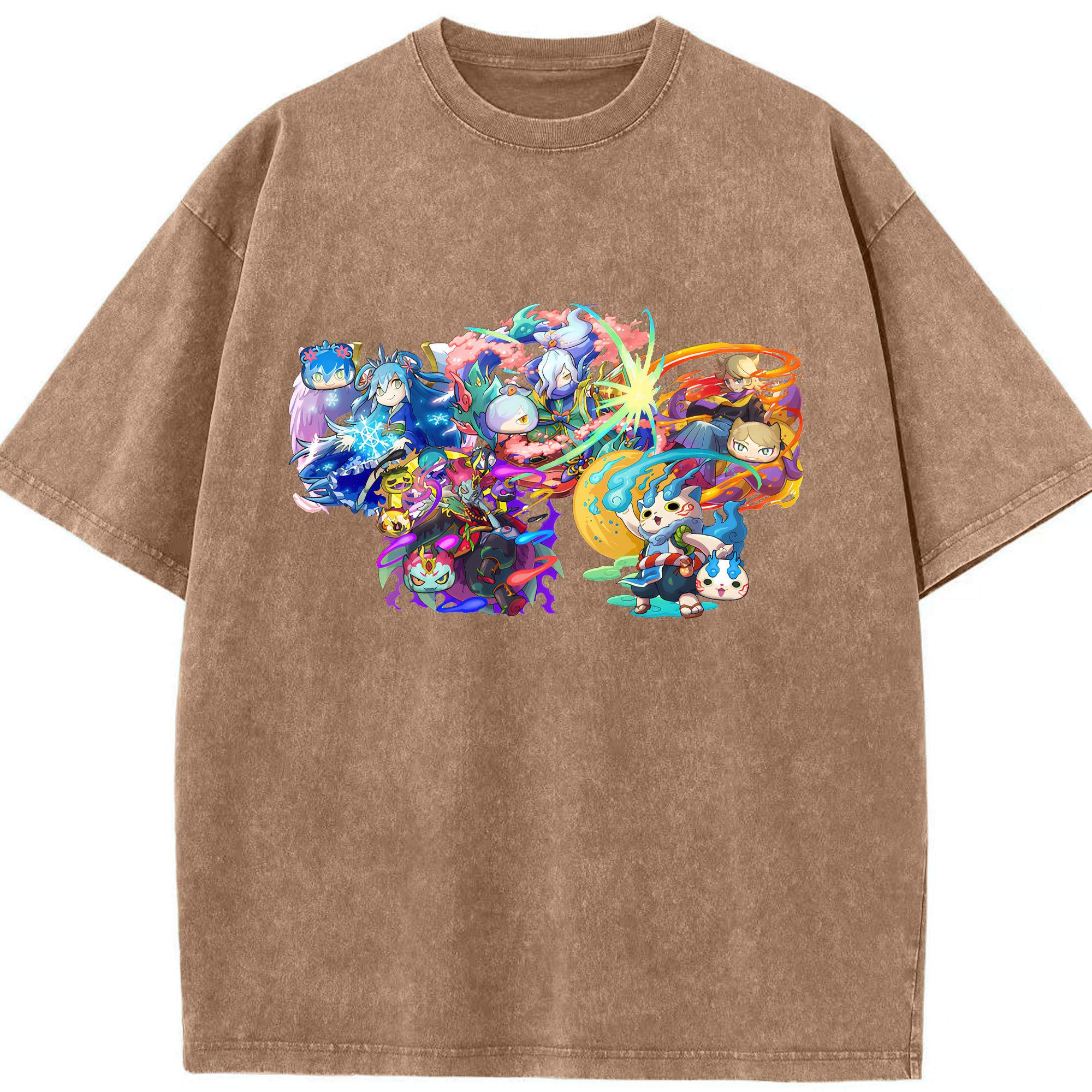 （画像用） 妖怪ウォッチ Yo-kai Watch 綿100% ヴィンテージ風 半袖Tシャツ（フロントプリント）