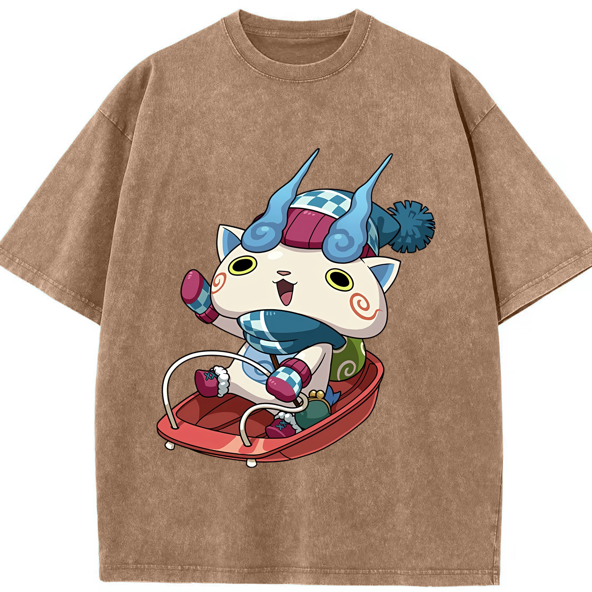 （画像用） 妖怪ウォッチ Yo-kai Watch 綿100% ヴィンテージ風 半袖Tシャツ（フロントプリント）