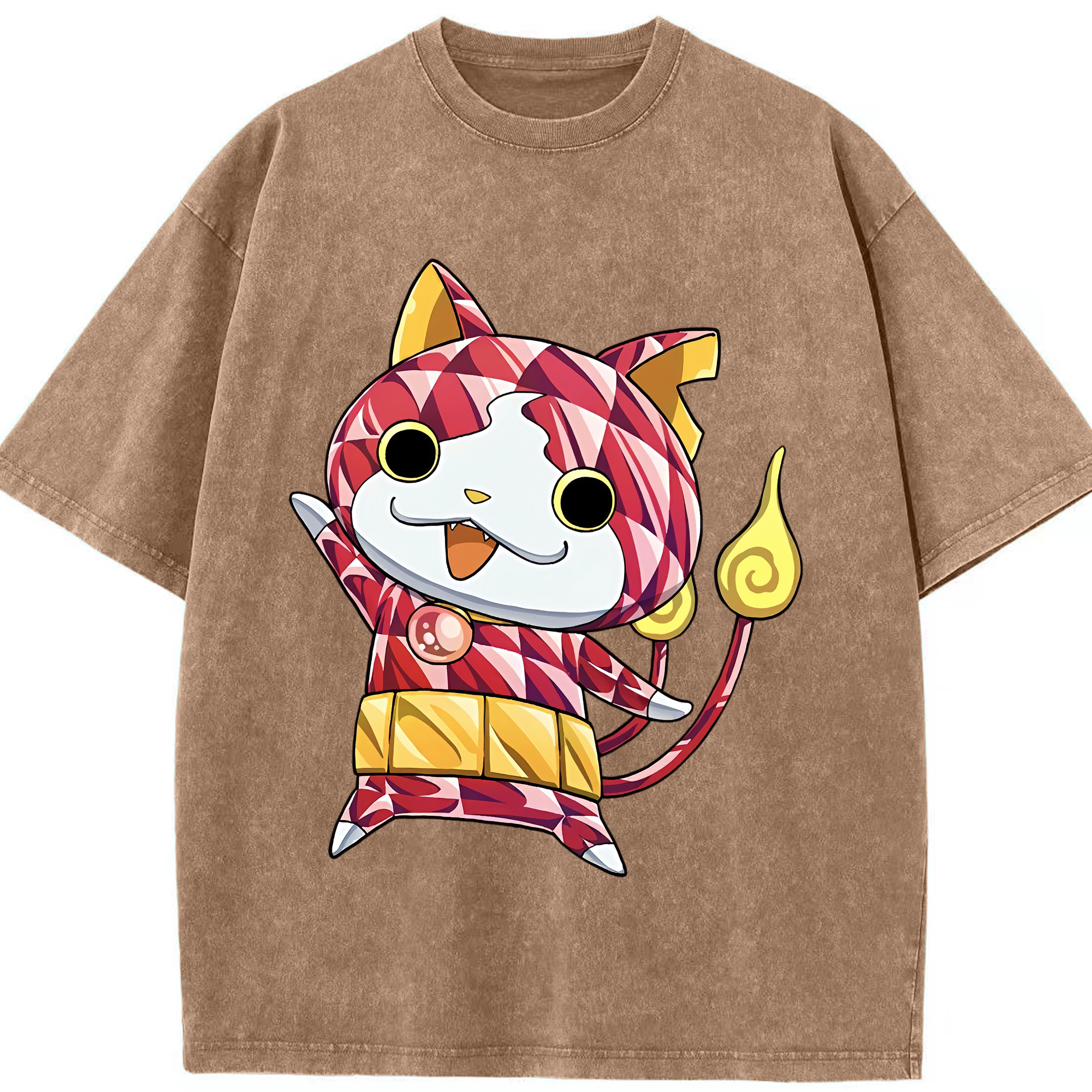 （画像用） 妖怪ウォッチ Yo-kai Watch 綿100% ヴィンテージ風 半袖Tシャツ（フロントプリント）