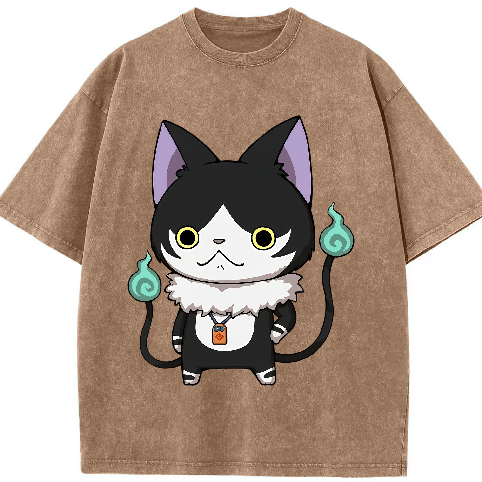 （画像用） 妖怪ウォッチ Yo-kai Watch 綿100% ヴィンテージ風 半袖Tシャツ（フロントプリント）