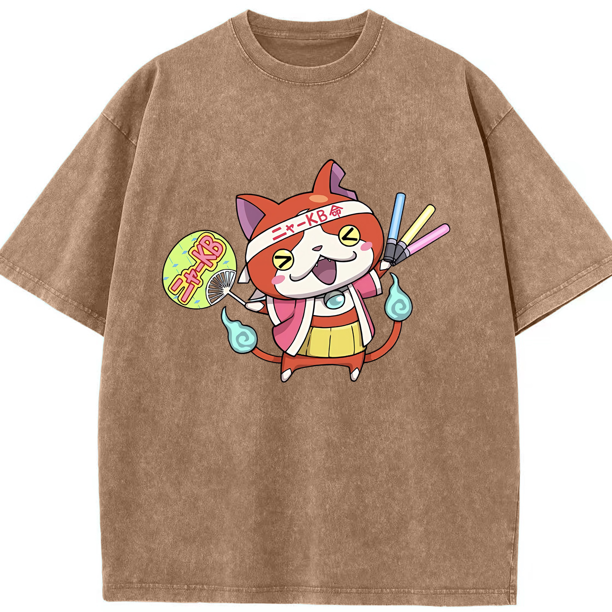 （画像用） 妖怪ウォッチ Yo-kai Watch 綿100% ヴィンテージ風 半袖Tシャツ（フロントプリント）