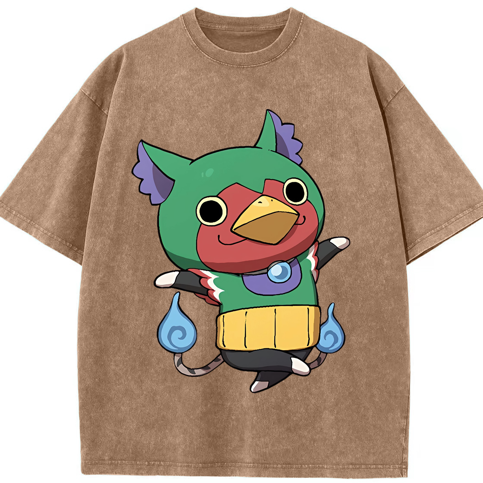 （画像用） 妖怪ウォッチ Yo-kai Watch 綿100% ヴィンテージ風 半袖Tシャツ（フロントプリント）