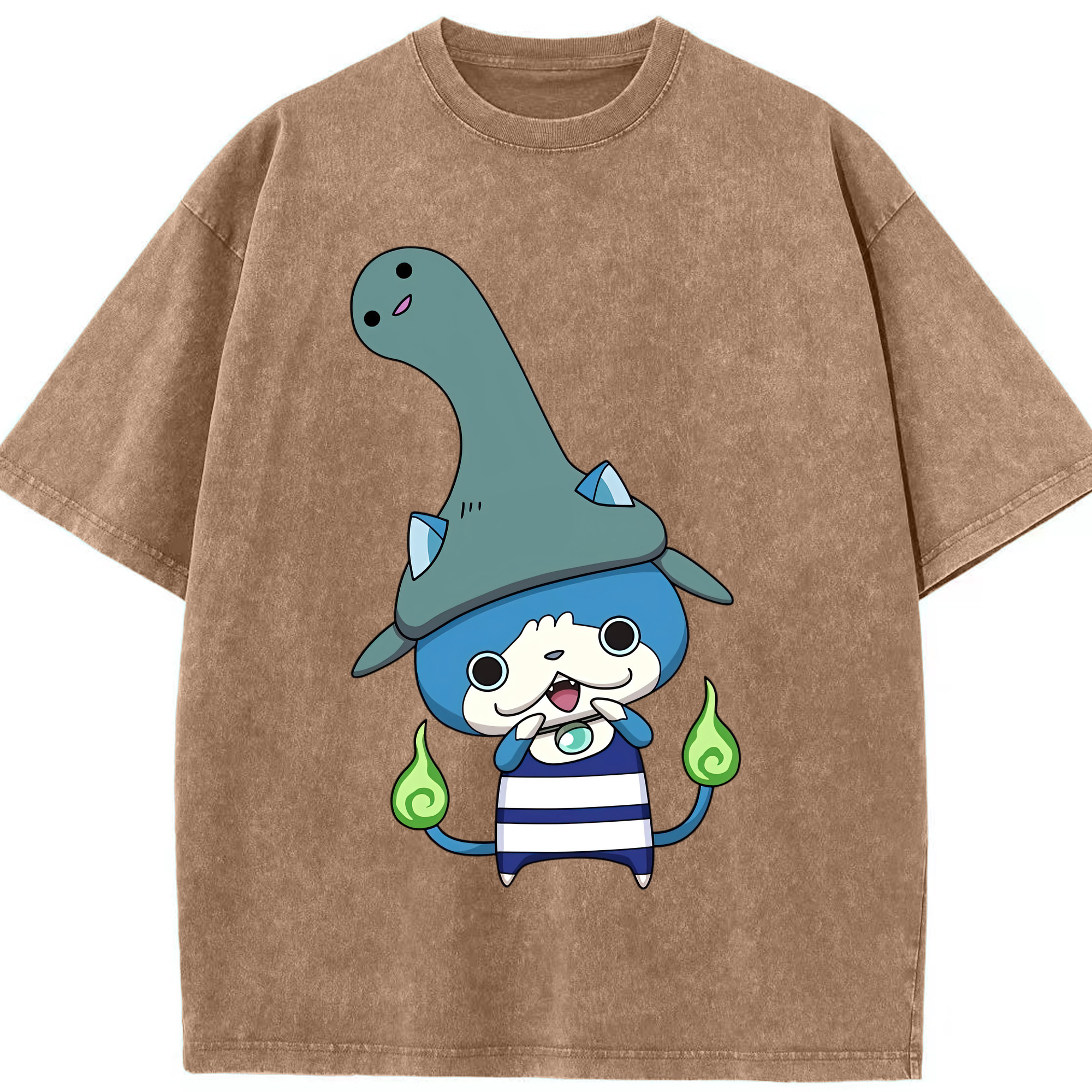 （画像用） 妖怪ウォッチ Yo-kai Watch 綿100% ヴィンテージ風 半袖Tシャツ（フロントプリント）