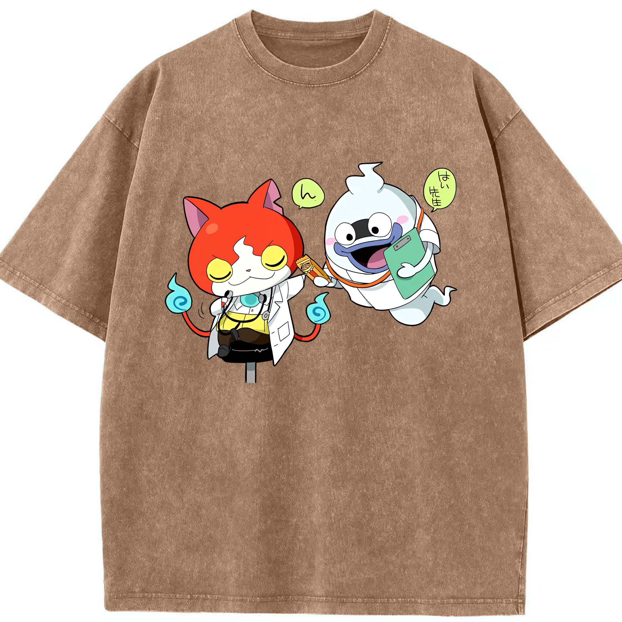 （画像用） 妖怪ウォッチ Yo-kai Watch 綿100% ヴィンテージ風 半袖Tシャツ（フロントプリント）