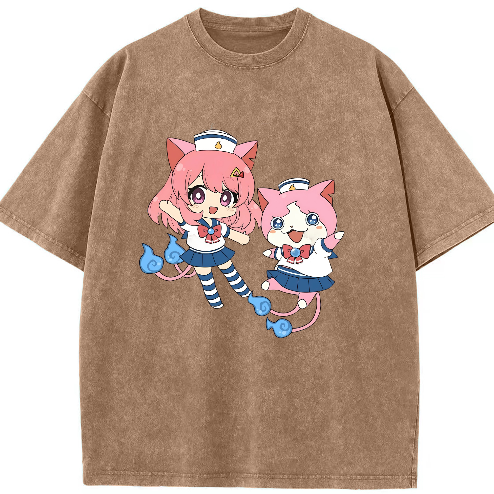 （画像用） 妖怪ウォッチ Yo-kai Watch 綿100% ヴィンテージ風 半袖Tシャツ（フロントプリント）