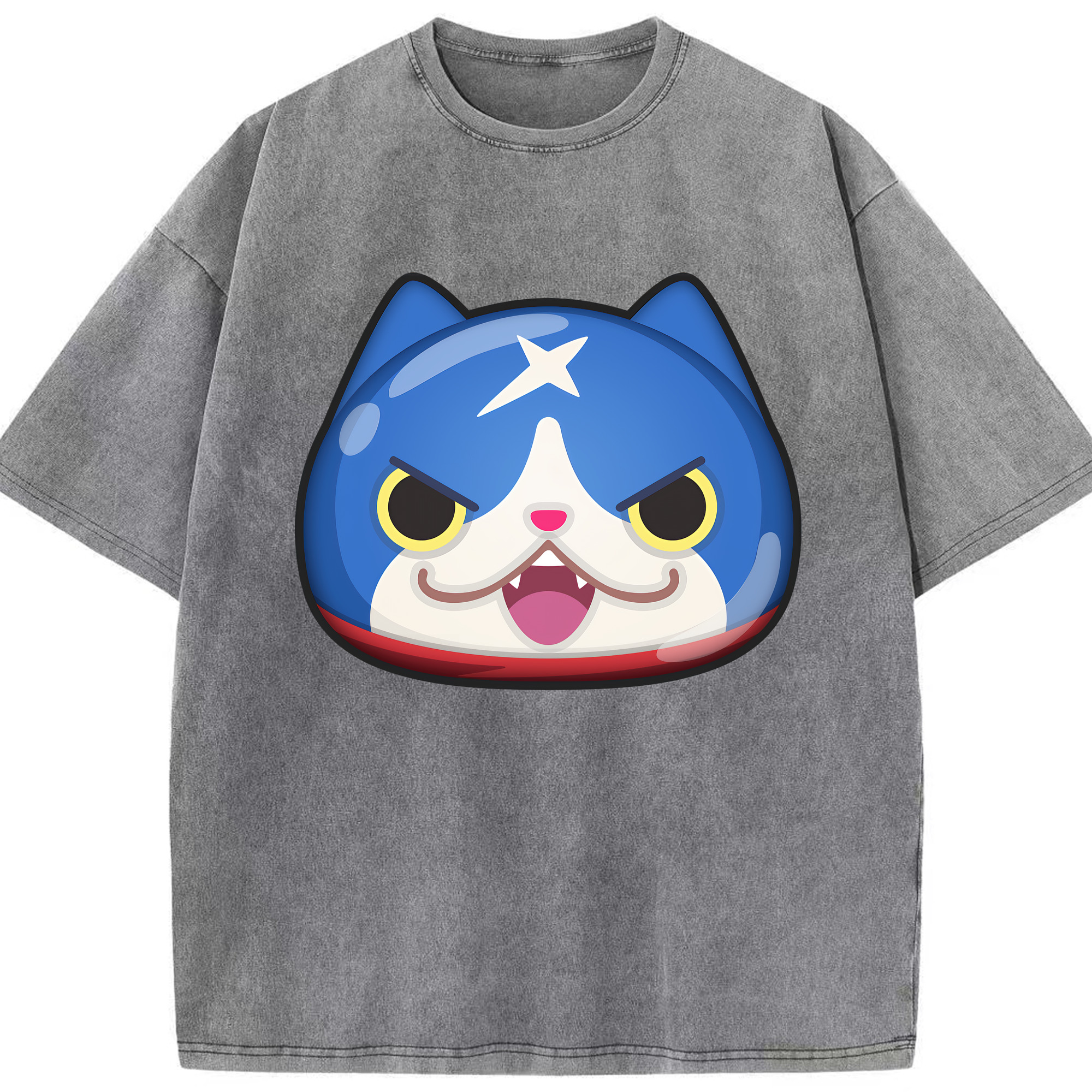 （画像用） 妖怪ウォッチ Yo-kai Watch 綿100% ヴィンテージ風 半袖Tシャツ（フロントプリント）