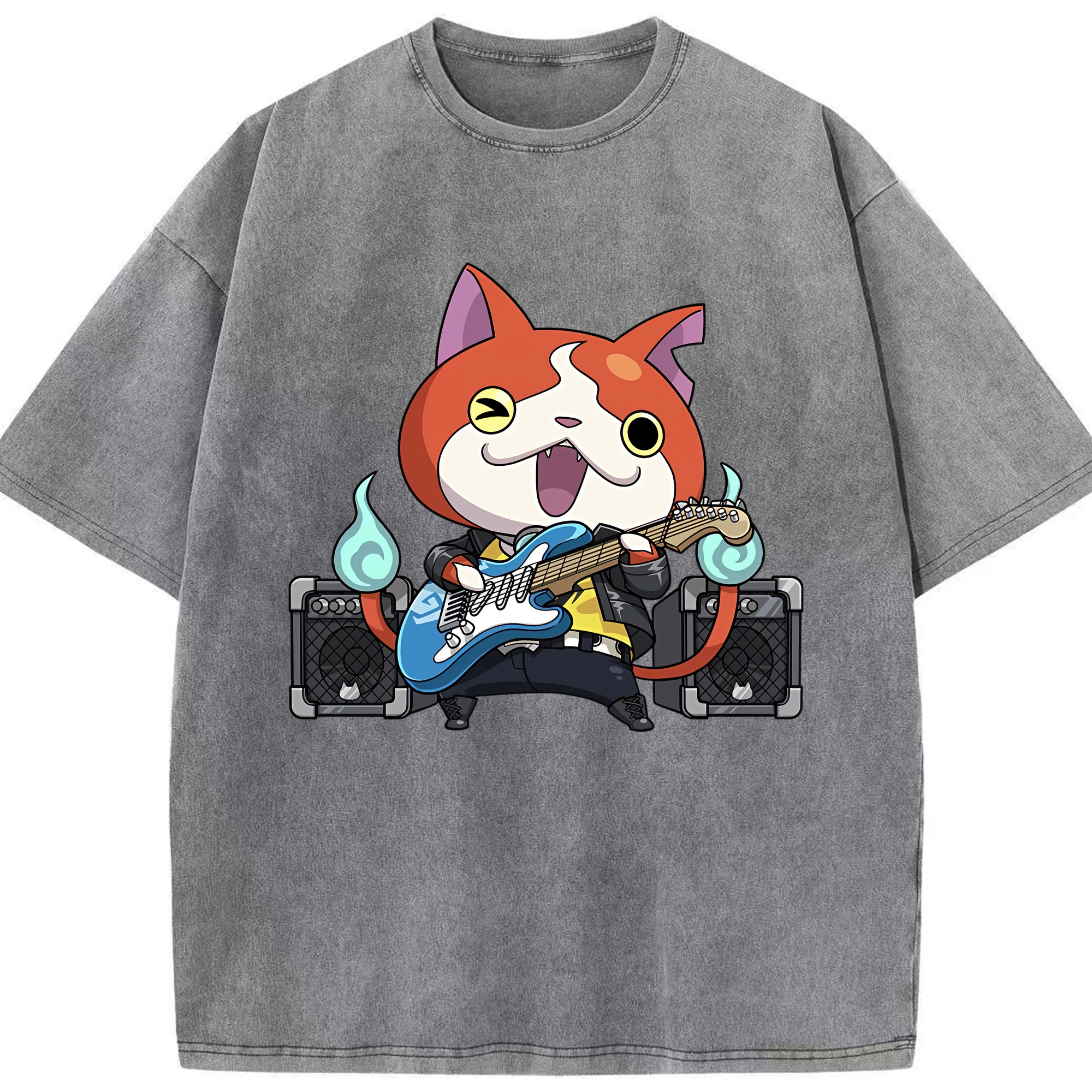 （画像用） 妖怪ウォッチ Yo-kai Watch 綿100% ヴィンテージ風 半袖Tシャツ（フロントプリント）