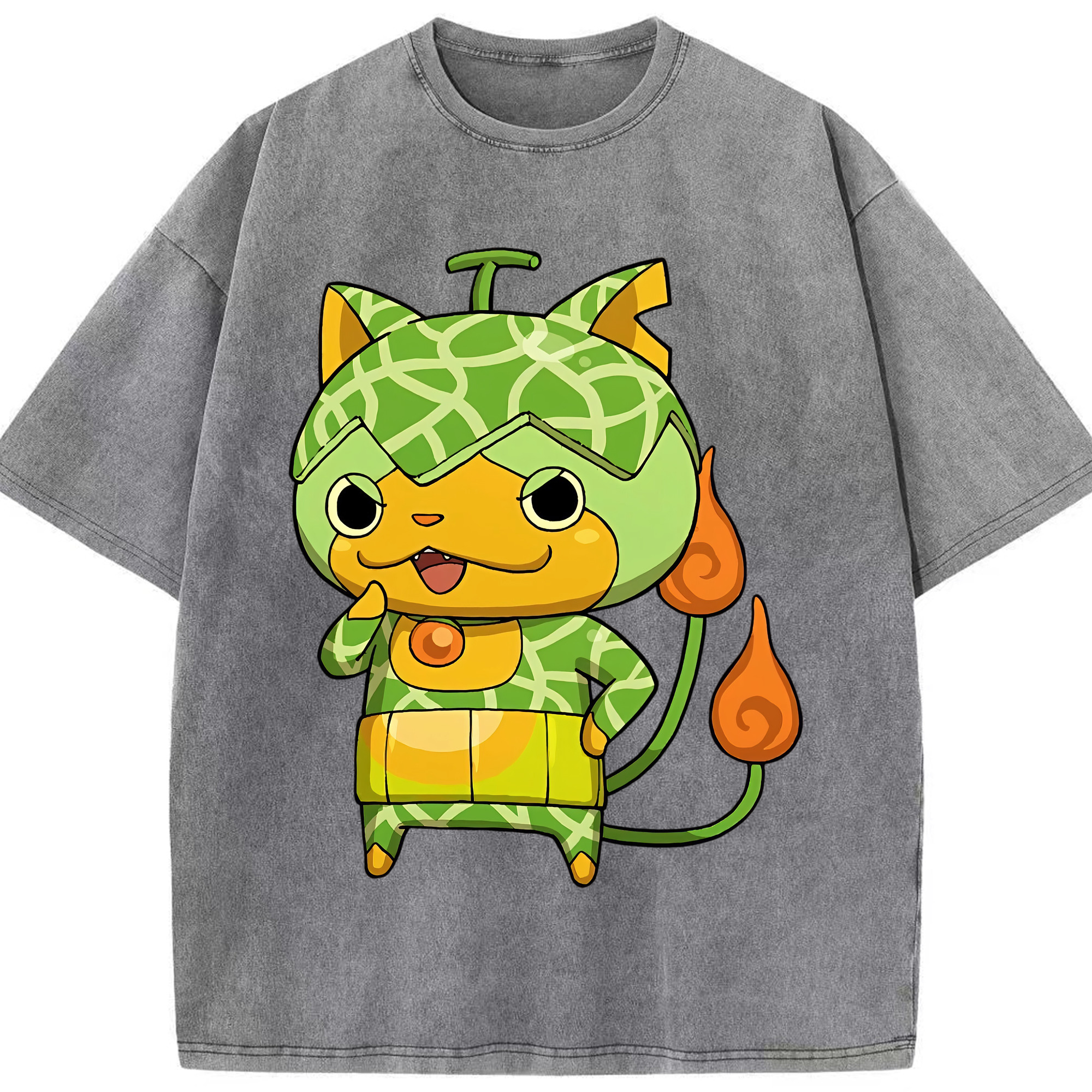 （画像用） 妖怪ウォッチ Yo-kai Watch 綿100% ヴィンテージ風 半袖Tシャツ（フロントプリント）