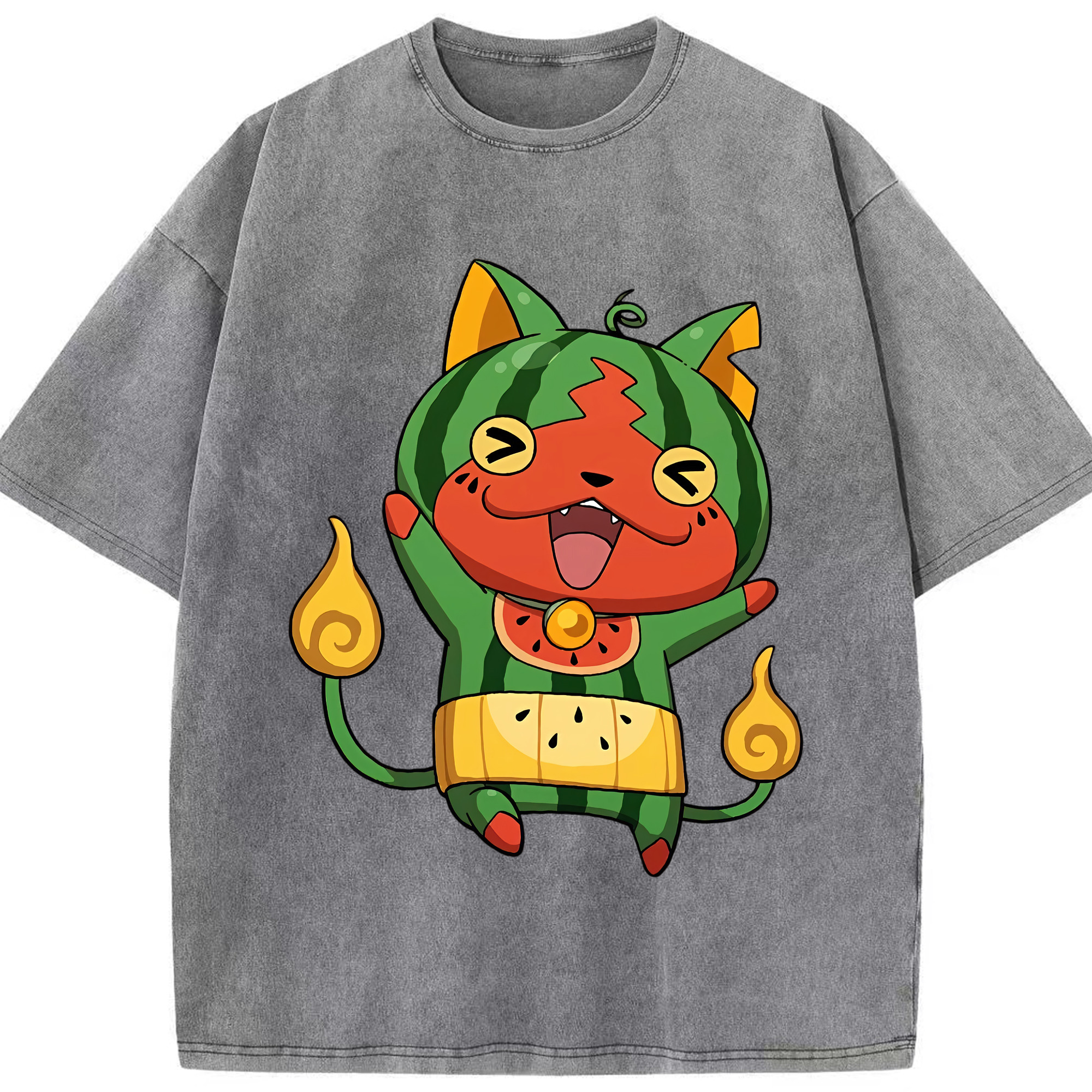 （画像用） 妖怪ウォッチ Yo-kai Watch 綿100% ヴィンテージ風 半袖Tシャツ（フロントプリント）