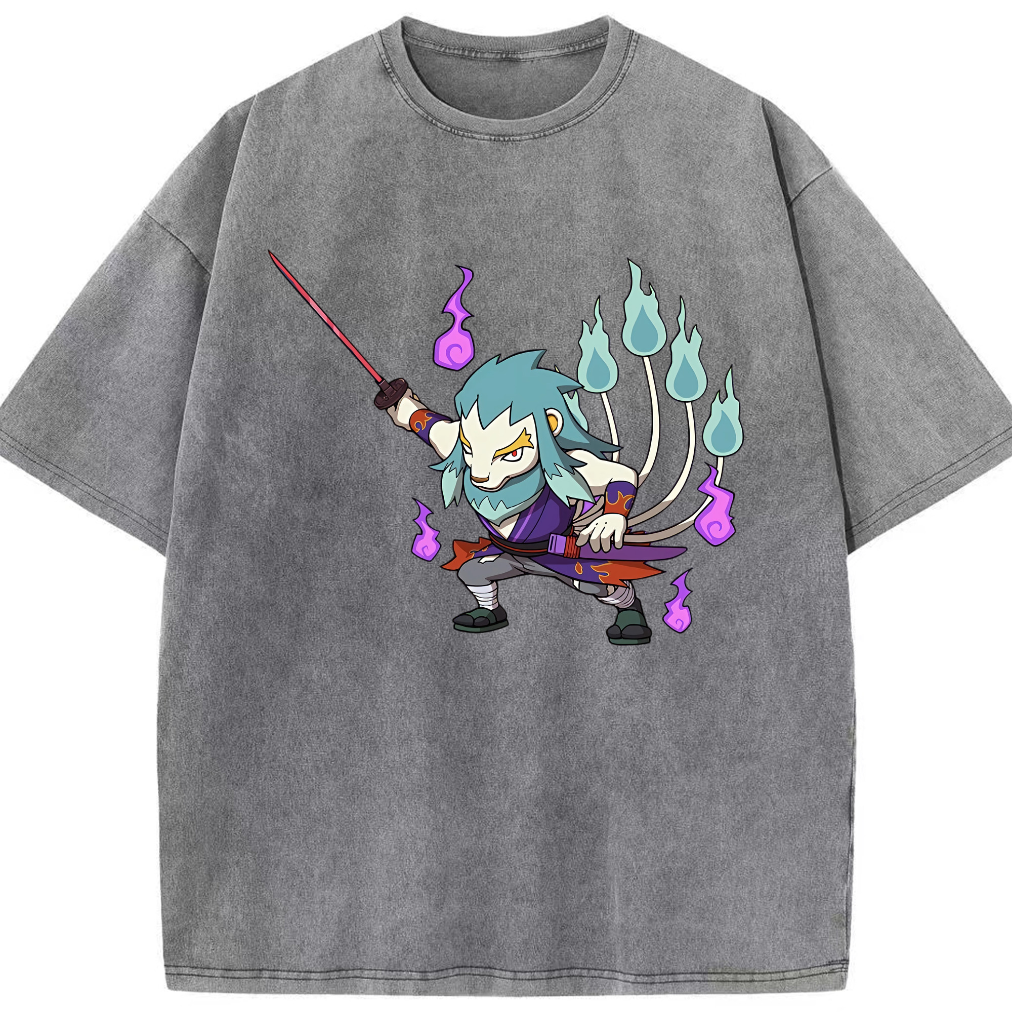 （画像用） 妖怪ウォッチ Yo-kai Watch 綿100% ヴィンテージ風 半袖Tシャツ（フロントプリント）