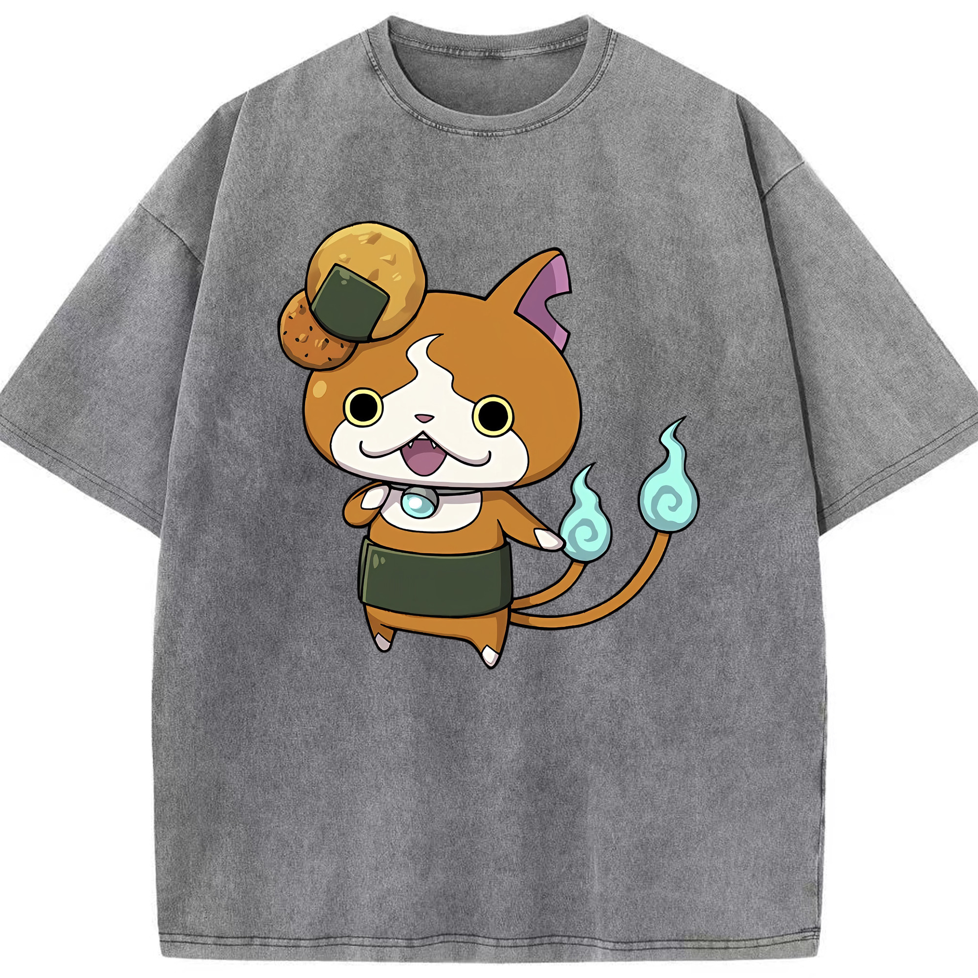（画像用） 妖怪ウォッチ Yo-kai Watch 綿100% ヴィンテージ風 半袖Tシャツ（フロントプリント）