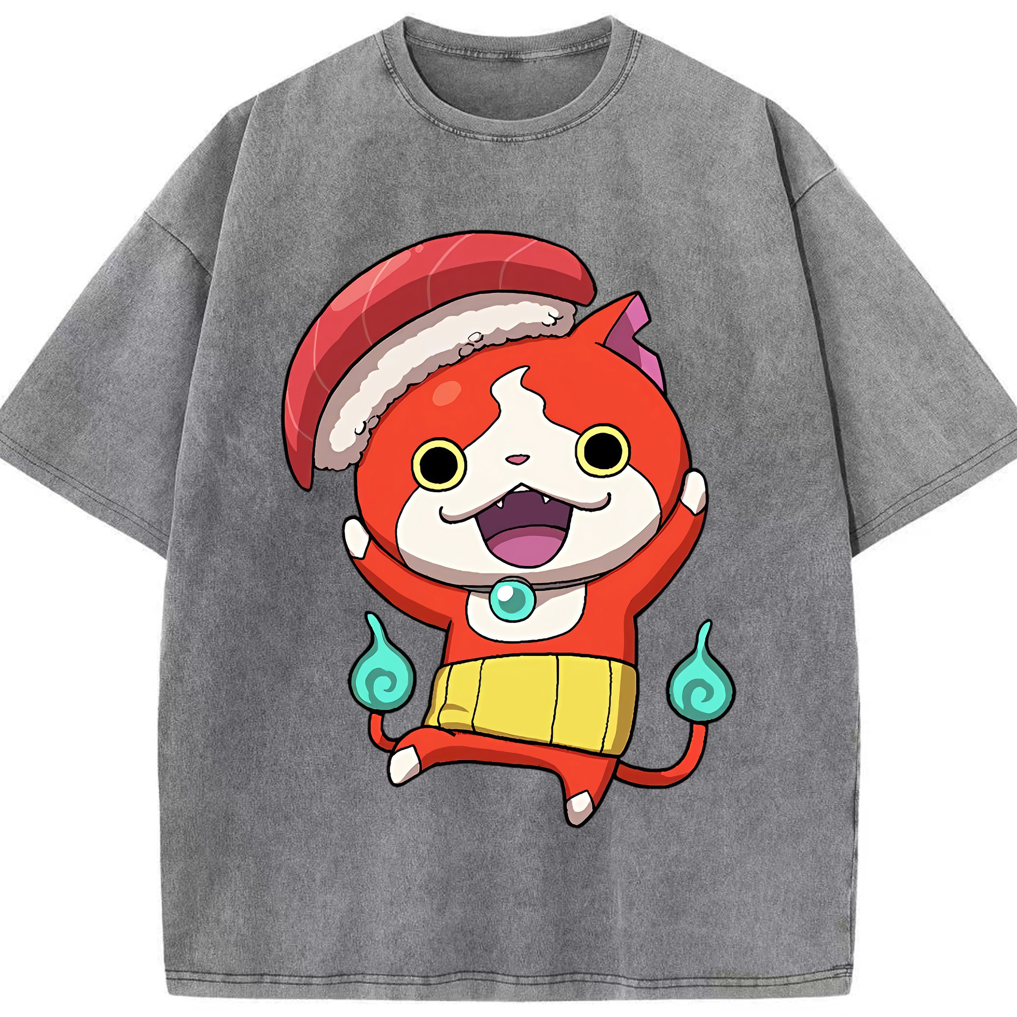 （画像用） 妖怪ウォッチ Yo-kai Watch 綿100% ヴィンテージ風 半袖Tシャツ（フロントプリント）