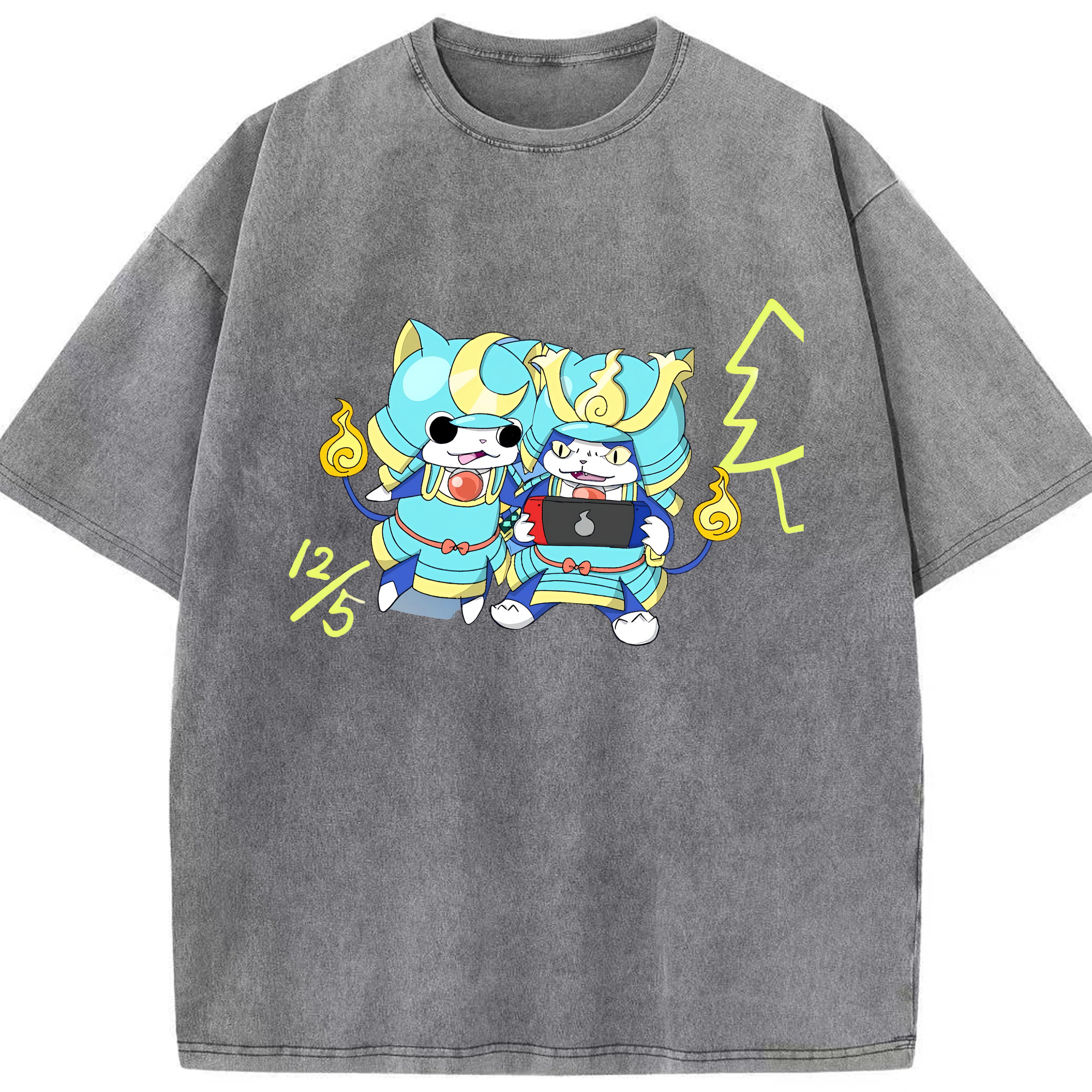 （画像用） 妖怪ウォッチ Yo-kai Watch 綿100% ヴィンテージ風 半袖Tシャツ（フロントプリント）