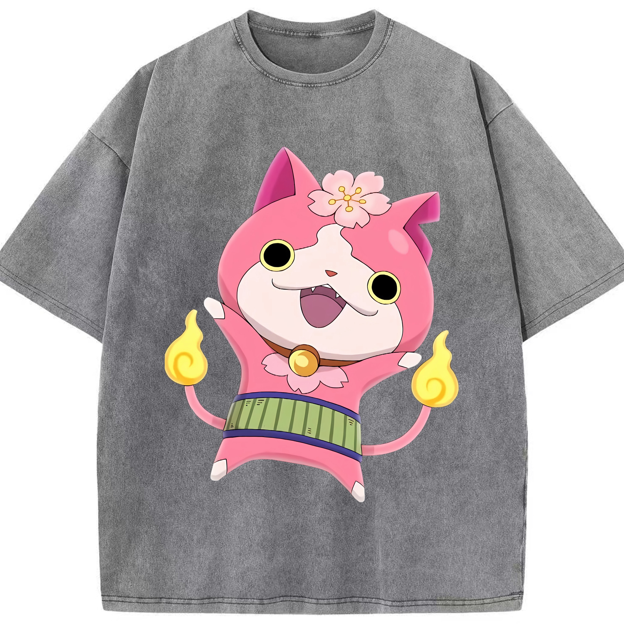 （画像用） 妖怪ウォッチ Yo-kai Watch 綿100% ヴィンテージ風 半袖Tシャツ（フロントプリント）