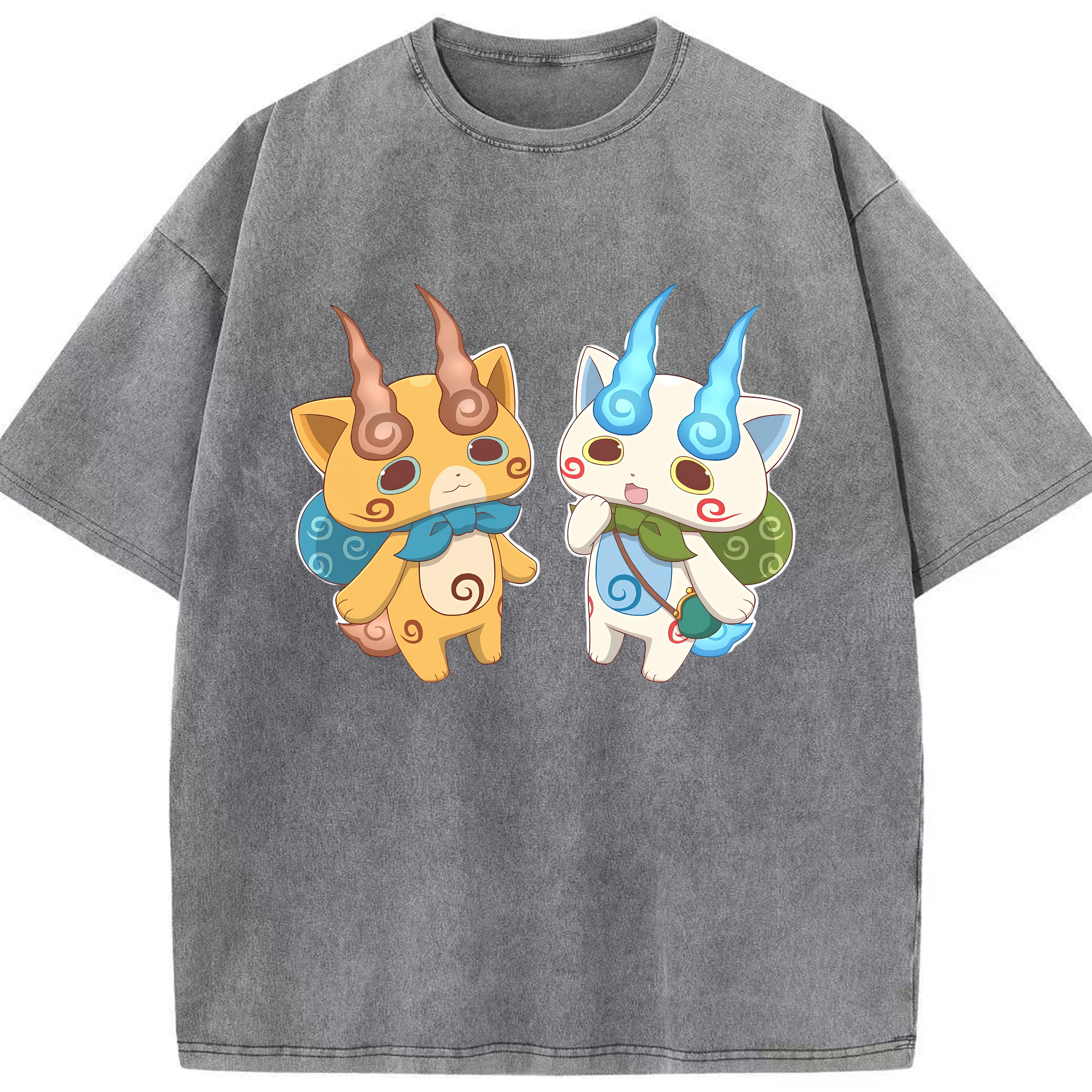 （画像用） 妖怪ウォッチ Yo-kai Watch 綿100% ヴィンテージ風 半袖Tシャツ（フロントプリント）